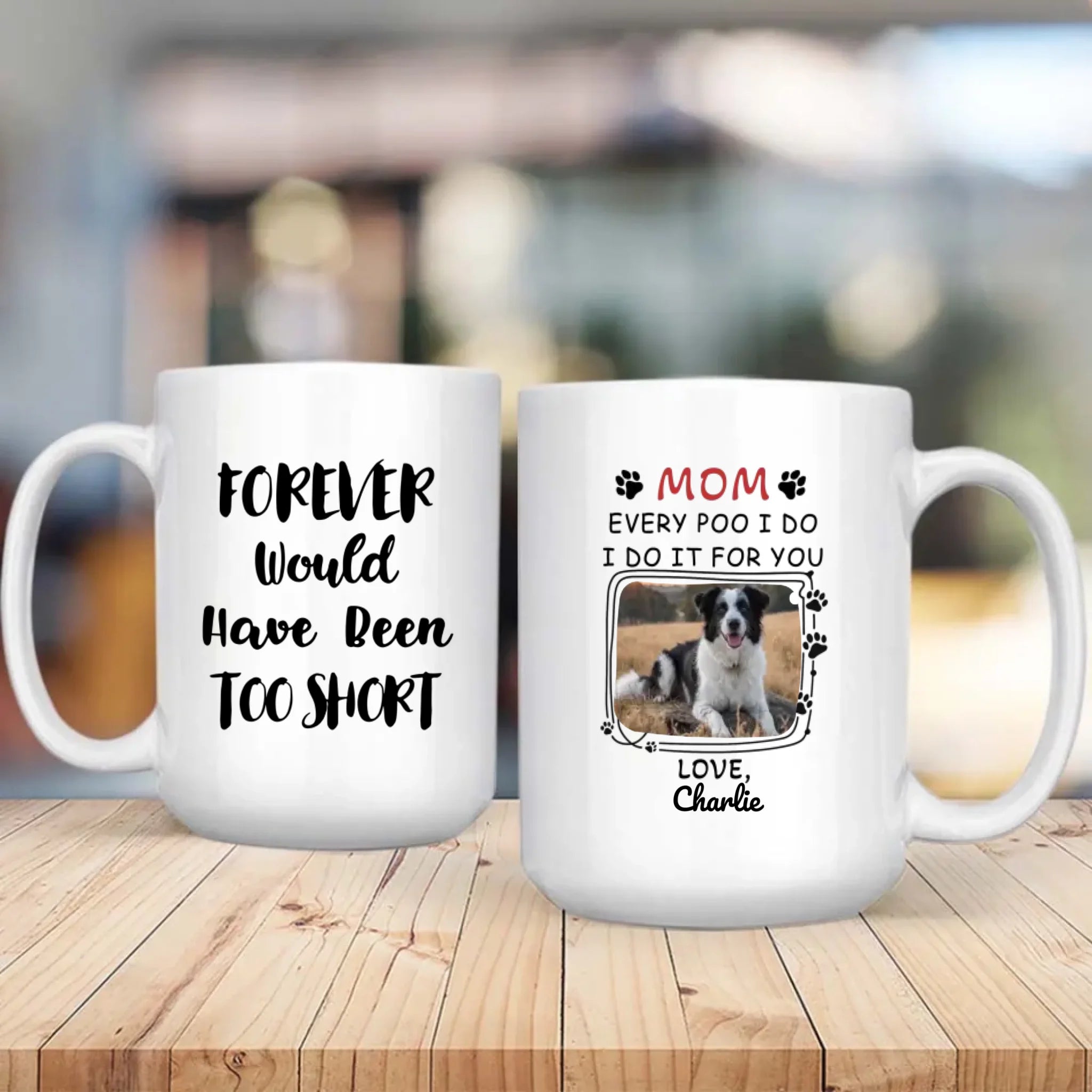 Personalized Dog Mom Mug – Custom Black and White Dog Photo & Name Gift – 89Prints