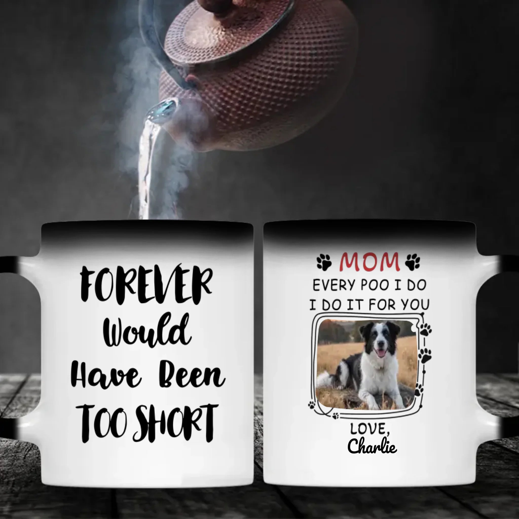 Personalized Dog Mom Mug – Custom Black and White Dog Photo & Name Gift – 89Prints