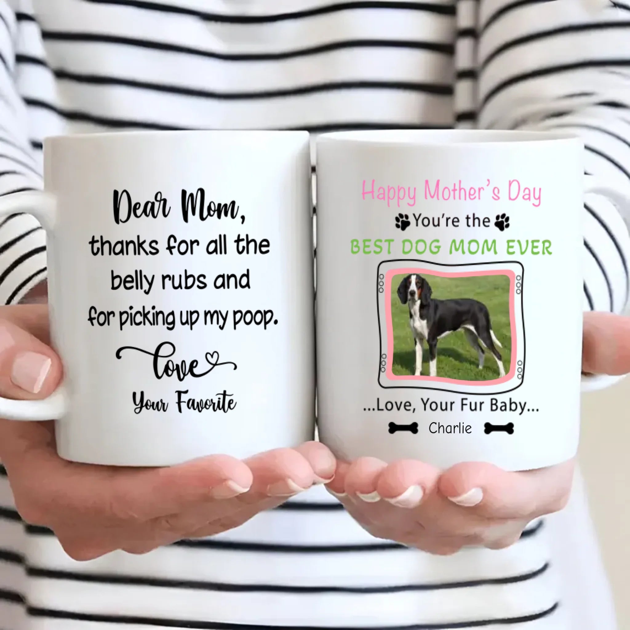 Personalized Dog Mom Mug – Custom White and Black Dog Photo & Name Gift – 89Prints