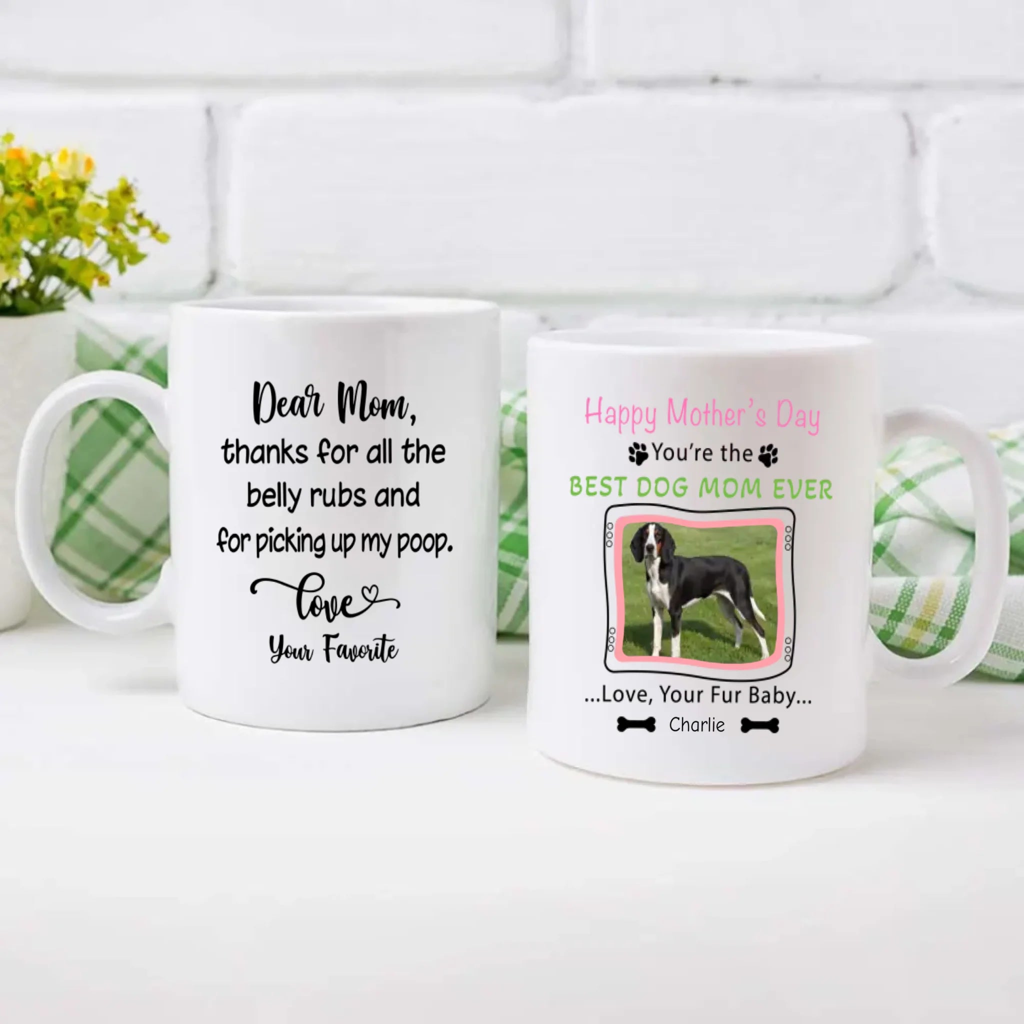 Personalized Dog Mom Mug – Custom White and Black Dog Photo & Name Gift – 89Prints