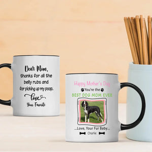 Personalized Dog Mom Mug – Custom White and Black Dog Photo & Name Gift – 89Prints