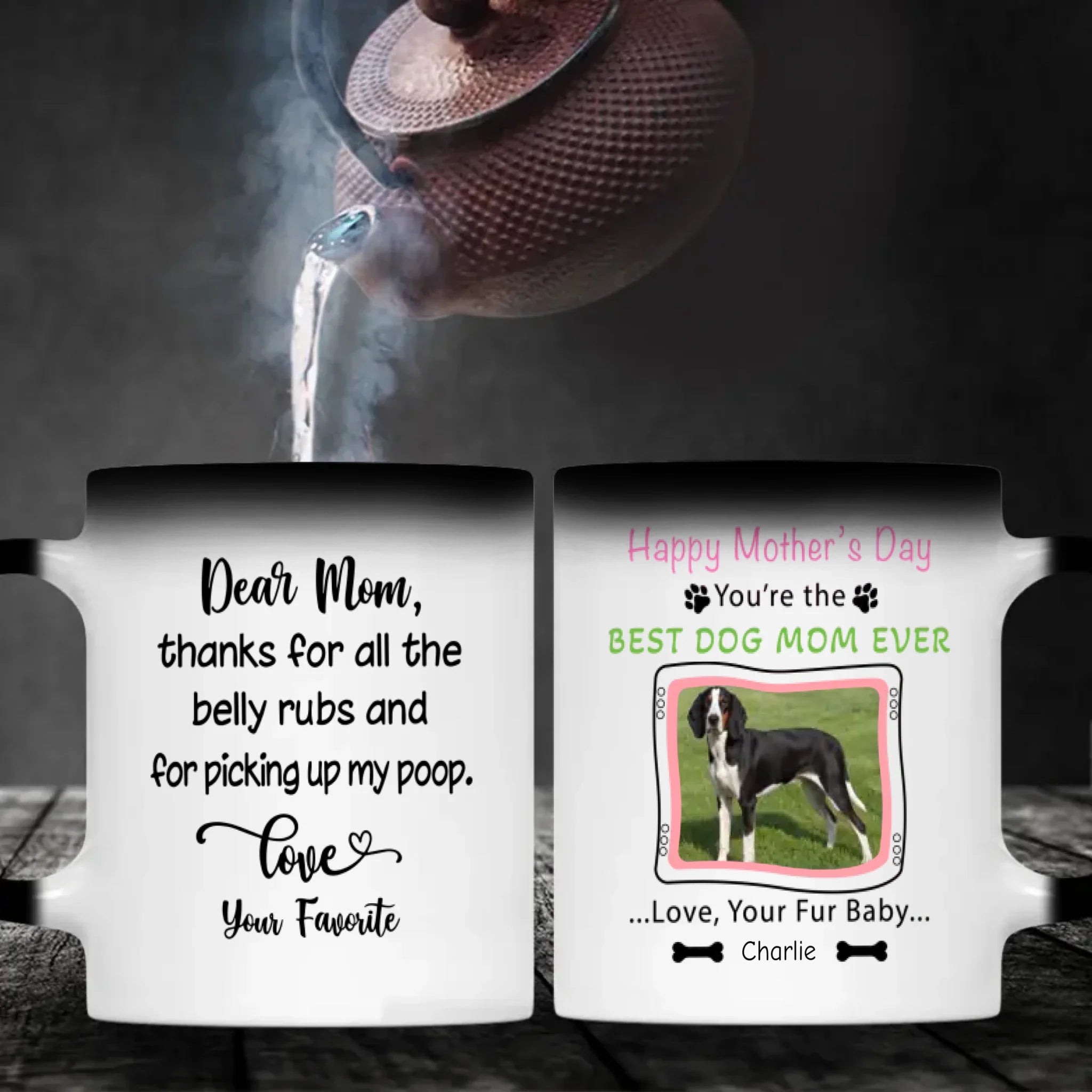 Personalized Dog Mom Mug – Custom White and Black Dog Photo & Name Gift – 89Prints