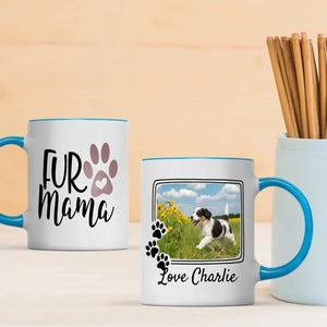 Personalized Black and White Dog Mug – Custom Pet Photo Gift with Flowers & Name – 89Prints