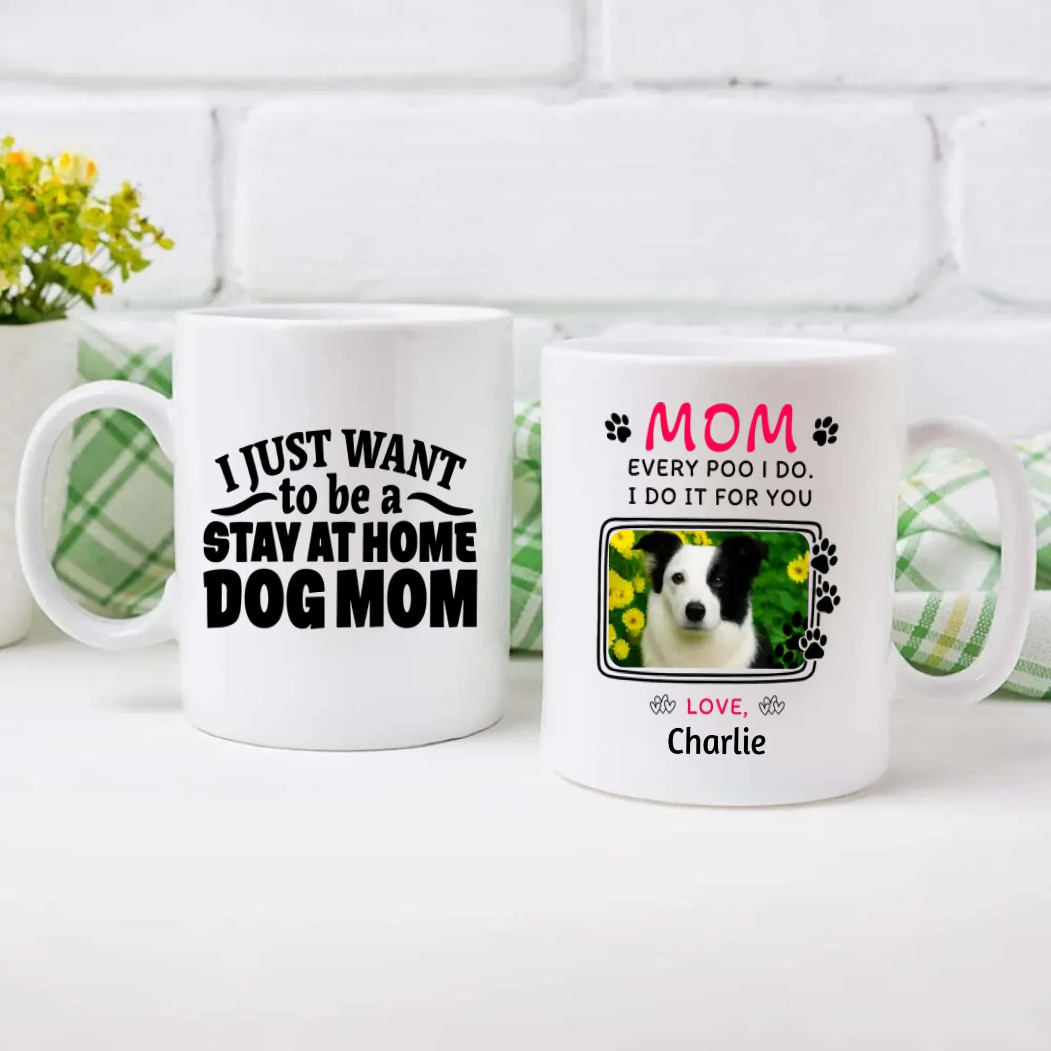 Personalized Dog Mug Mom – Custom Pet Photo & Name Stay at Home Dog Mom Gift – 89Prints