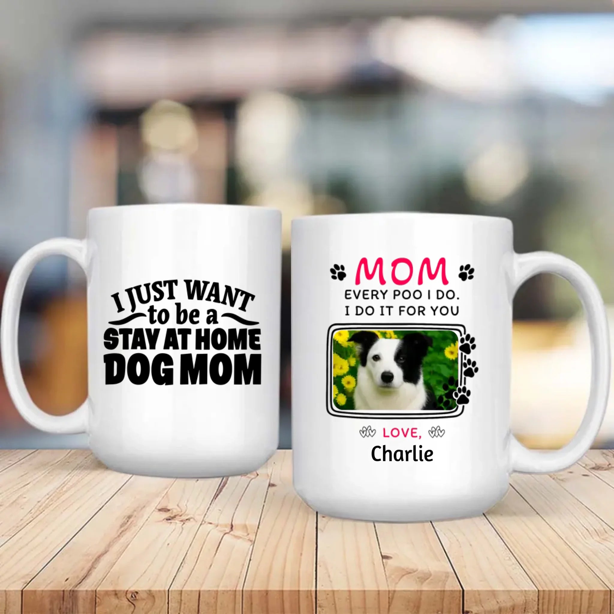 Personalized Dog Mug Mom – Custom Pet Photo & Name Stay at Home Dog Mom Gift – 89Prints
