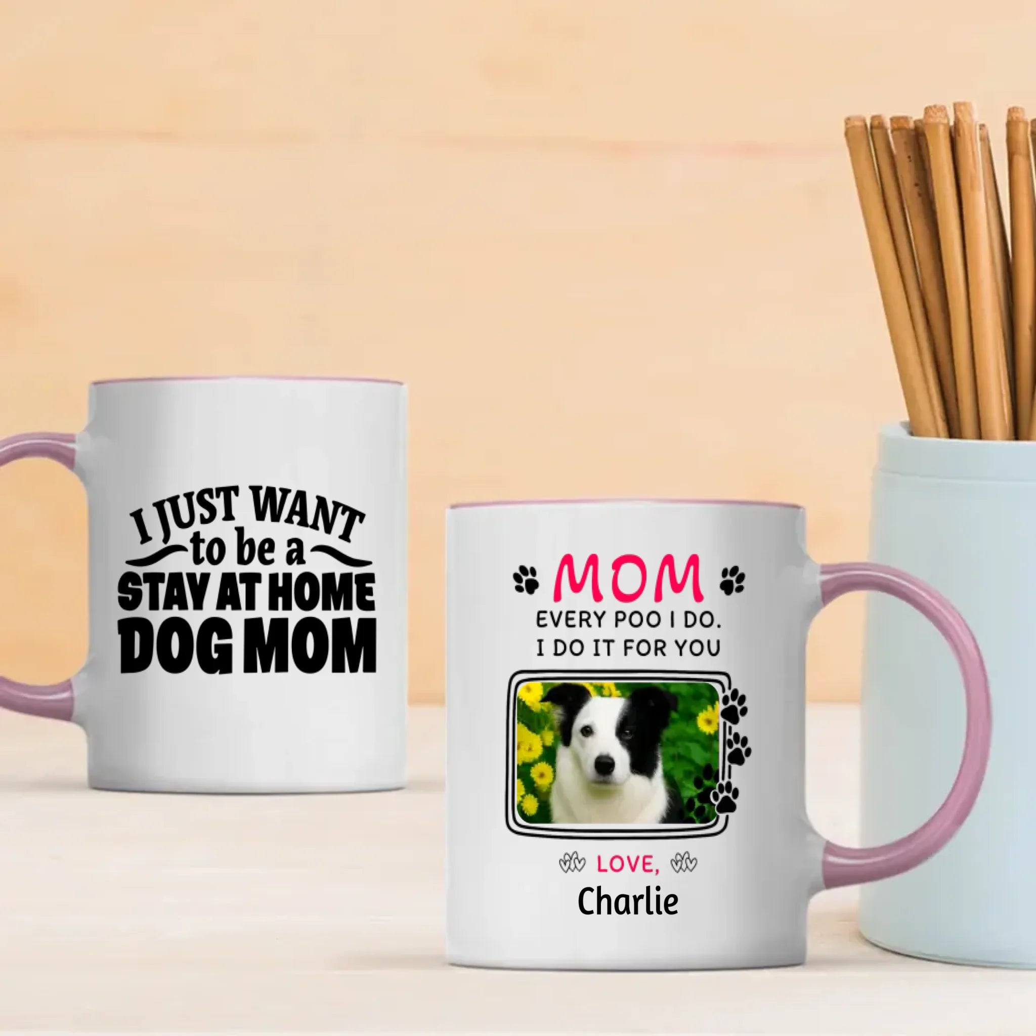 Personalized Dog Mug Mom – Custom Pet Photo & Name Stay at Home Dog Mom Gift – 89Prints