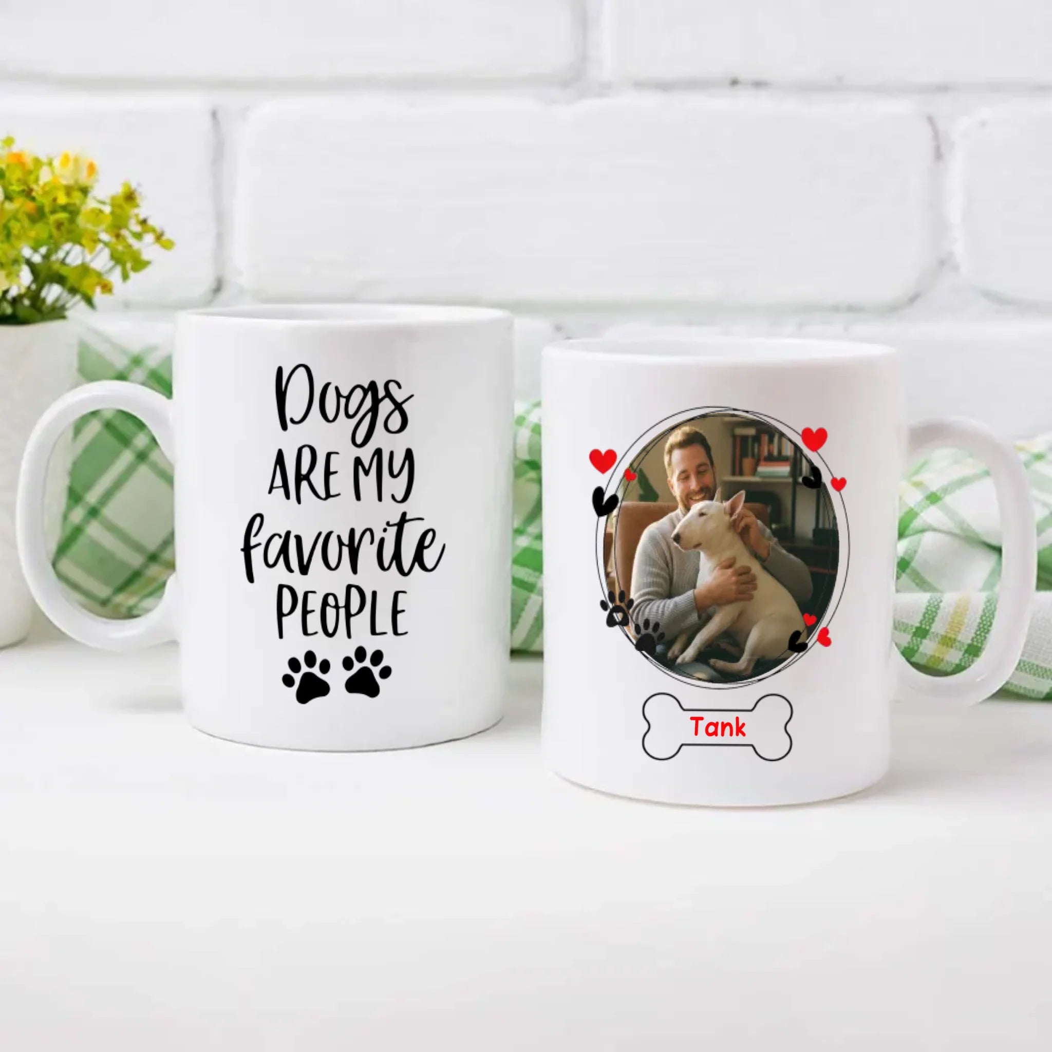 Personalized Bull Terrier Mug - Custom Round Frame with Photo and Name - 89Prints