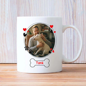 Personalized Bull Terrier Mug - Custom Round Frame with Photo and Name - 89Prints