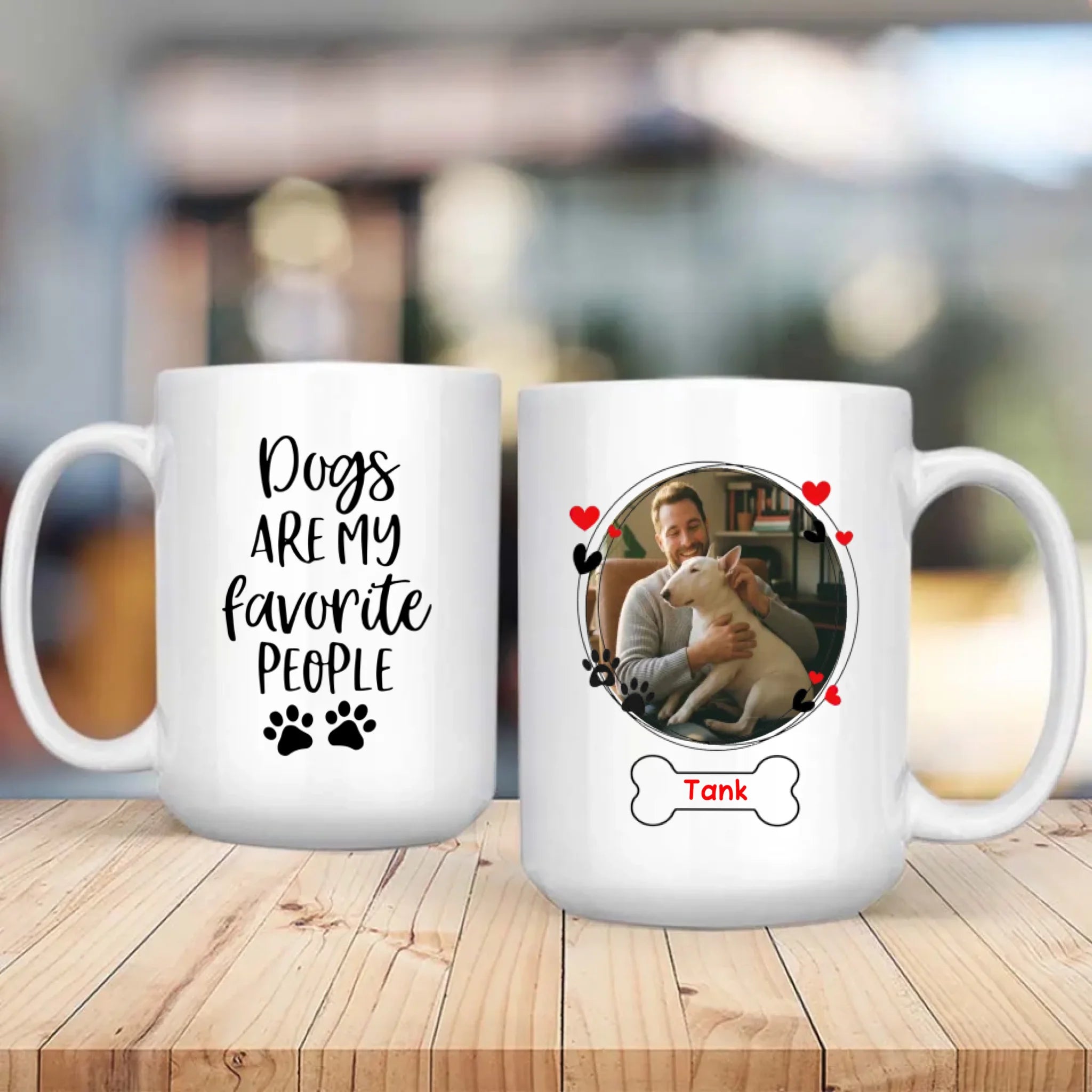 Personalized Bull Terrier Mug - Custom Round Frame with Photo and Name - 89Prints