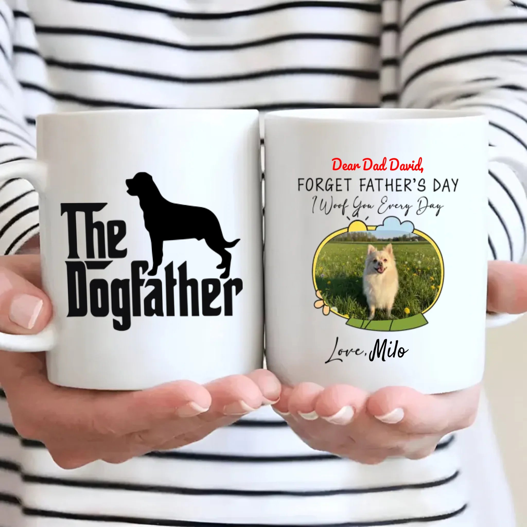 Personalized Pomeranian Mug – Custom Photo & Name Gift for Dog Dad 