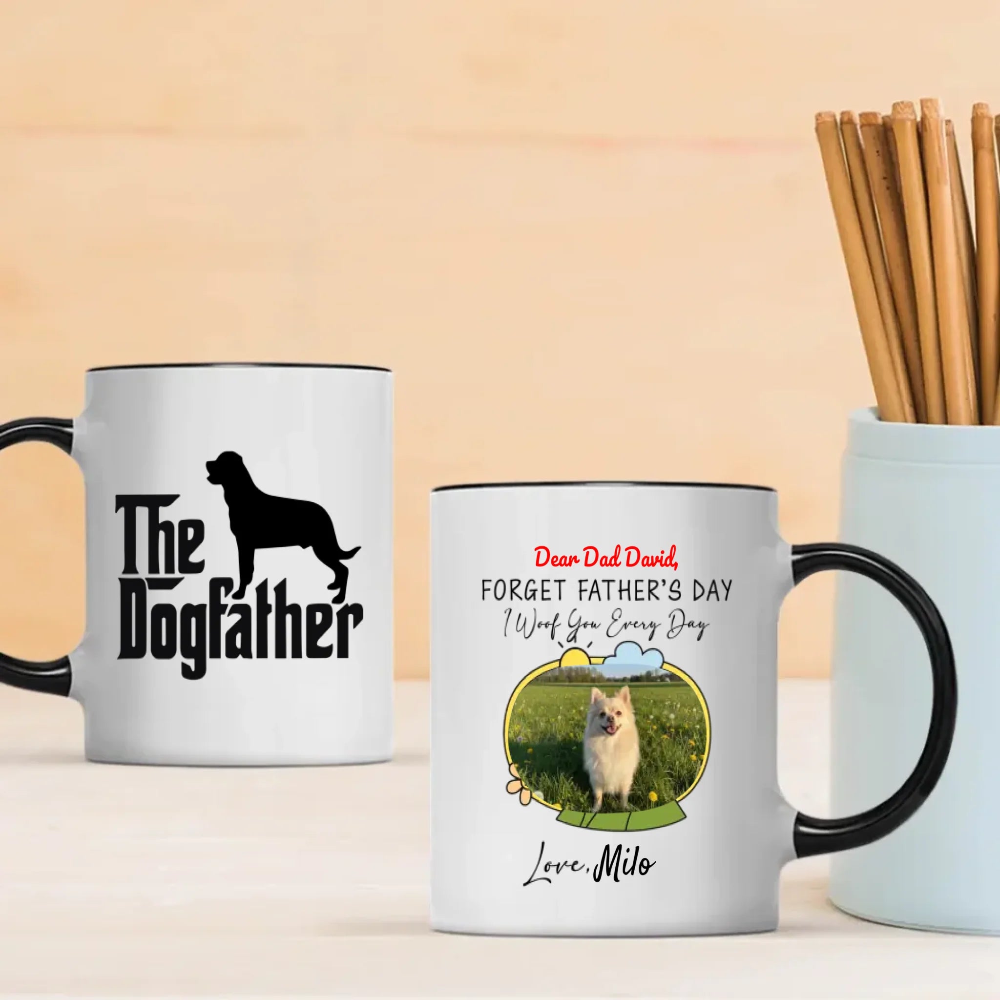 Personalized Pomeranian Mug – Custom Photo & Name Gift for Dog Dad 