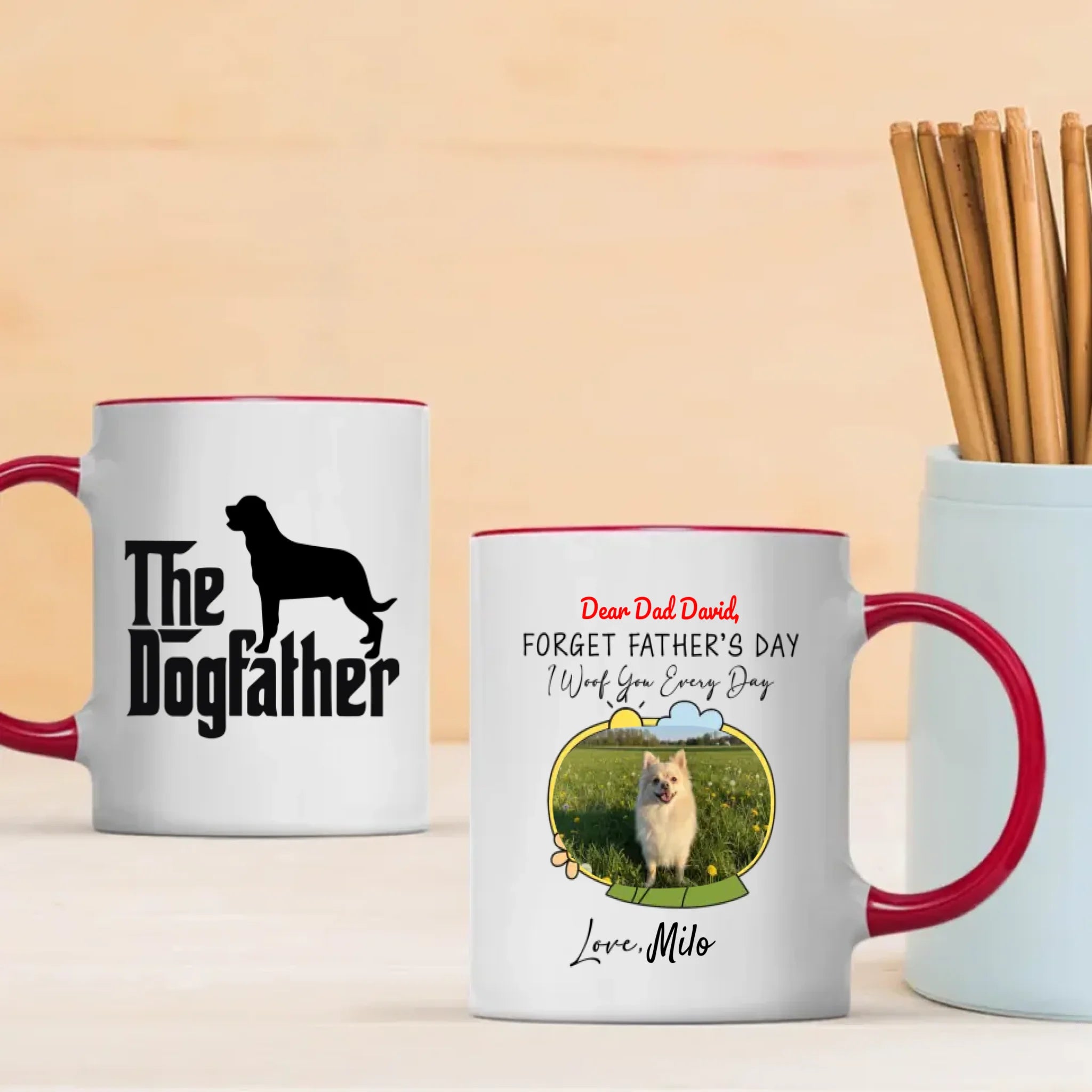 Personalized Pomeranian Mug – Custom Photo & Name Gift for Dog Dad 