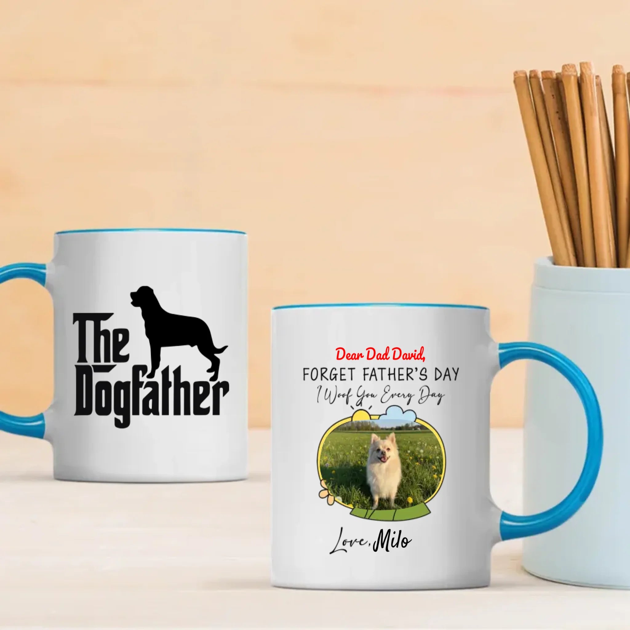 Personalized Pomeranian Mug – Custom Photo & Name Gift for Dog Dad 