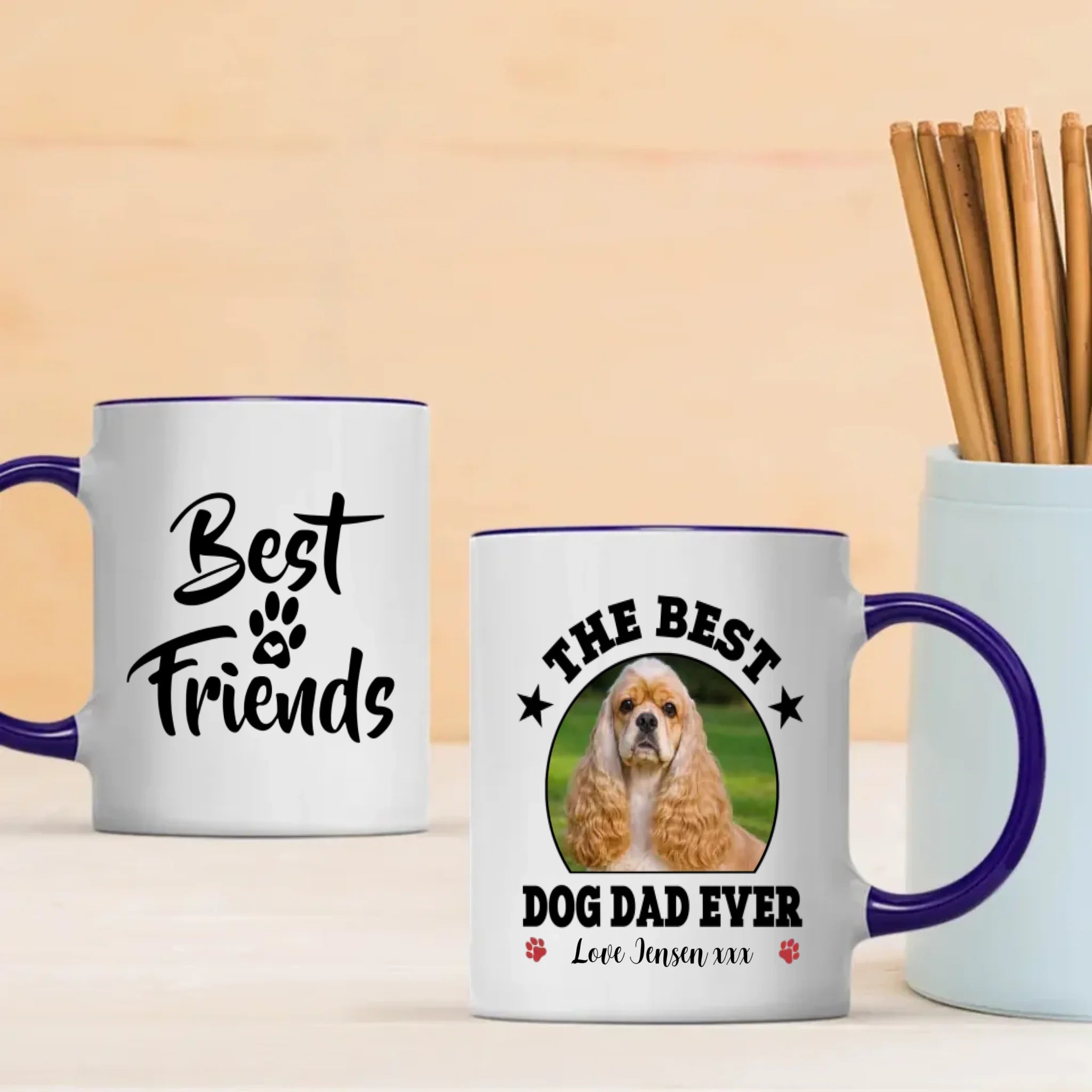 Personalized American Cocker Spaniel Mug – The Best Dog Dad Ever Gift - 89Prints