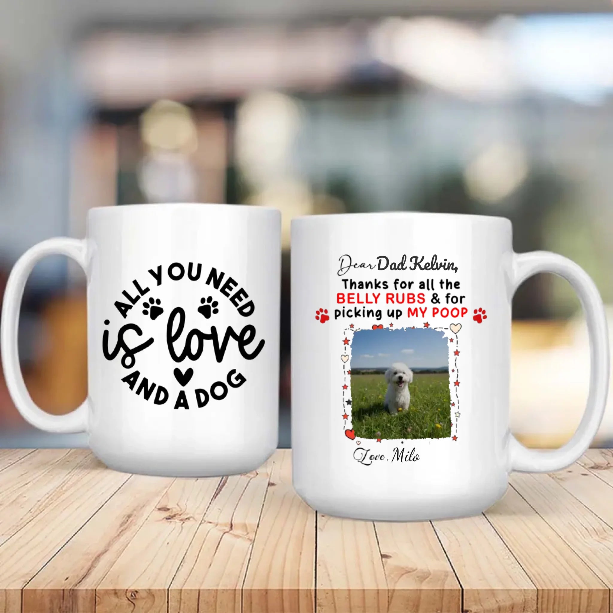 Personalized Bichon Frise Dog Mug With A Cute TV Shaped Photo Frame - 89Prints