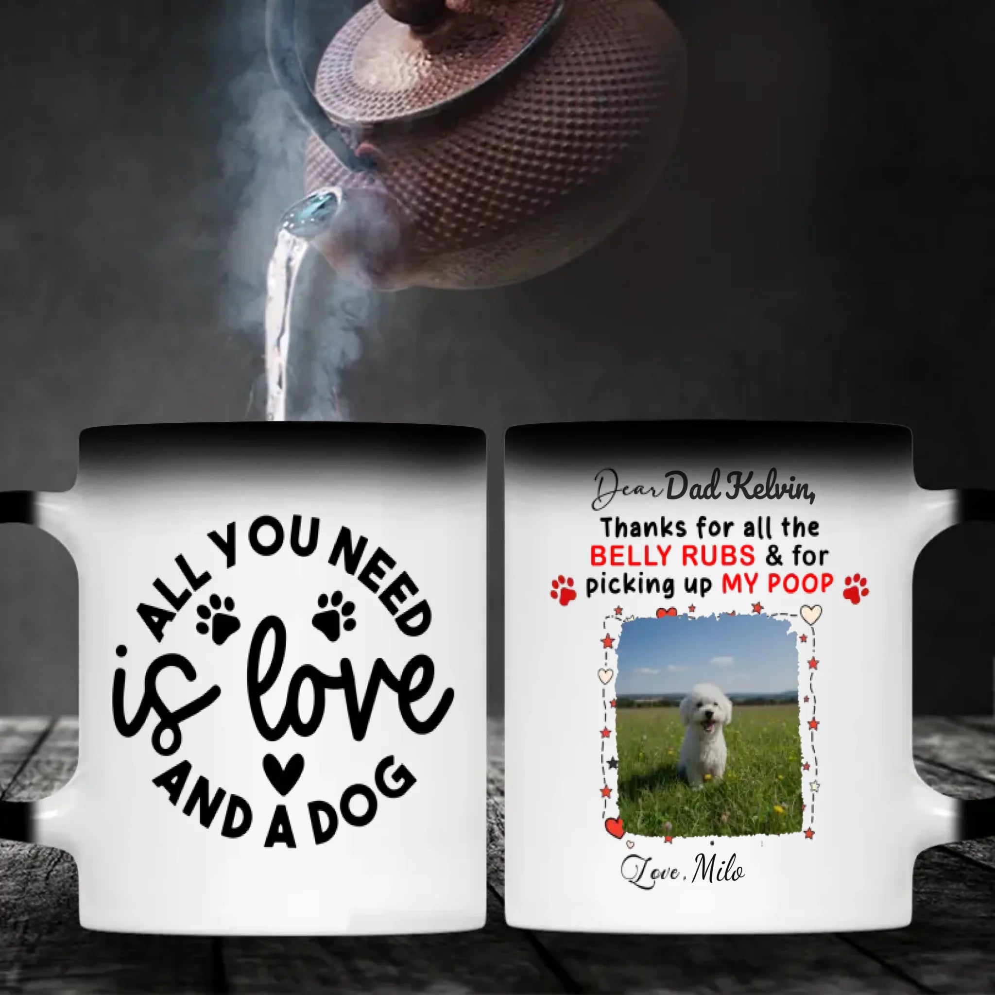 Personalized Bichon Frise Dog Mug With A Cute TV Shaped Photo Frame - 89Prints