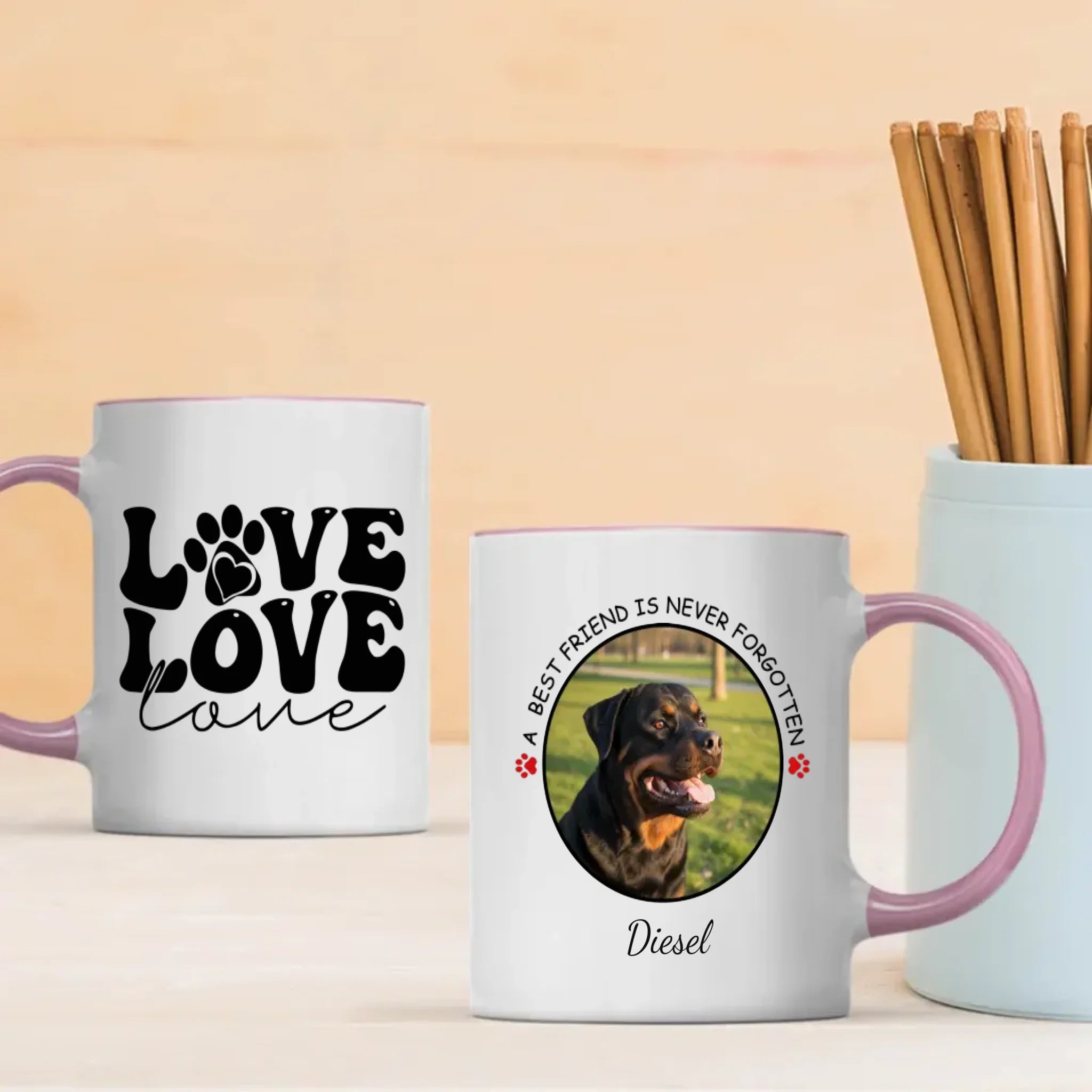 Custom Rottweiler & Dog Lover Mug With A Cute Photo Frame - 89Prints