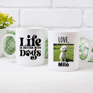 Customized Bichon Frise Mug With Photo For Dog Lovers - Life Is Better With Dogs - 89Prints