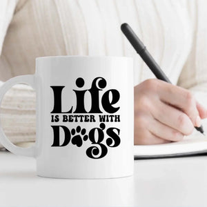 Customized Bichon Frise Mug With Photo For Dog Lovers - Life Is Better With Dogs - 89Prints