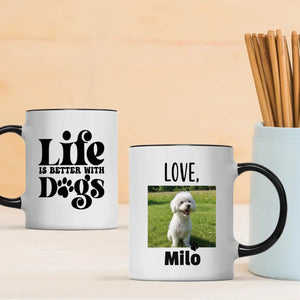 Customized Bichon Frise Mug With Photo For Dog Lovers - Life Is Better With Dogs - 89Prints