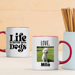 Customized Bichon Frise Mug With Photo For Dog Lovers - Life Is Better With Dogs - 89Prints