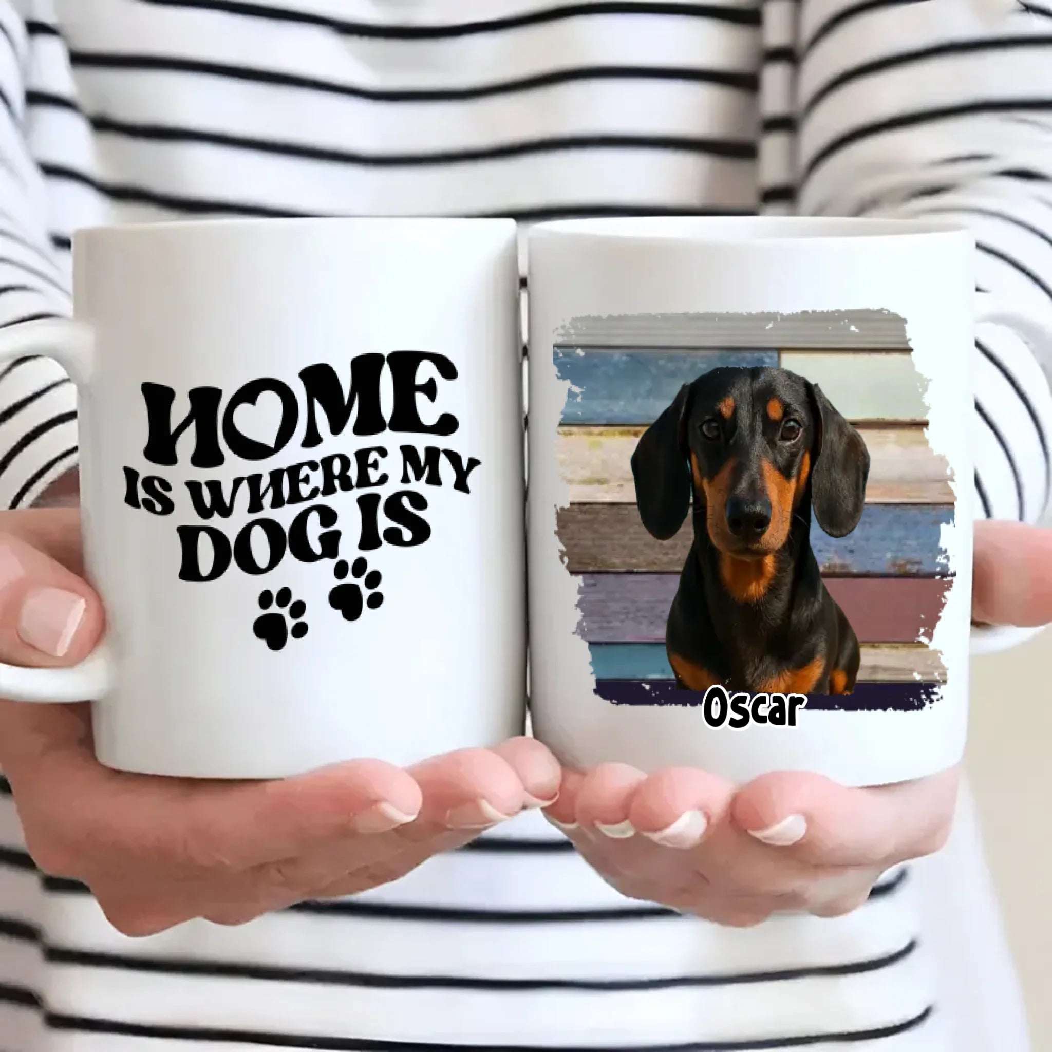 Personalized Dachshund Photo Mug - Home Is Where My Dog Is Custom Gift - 89Prints