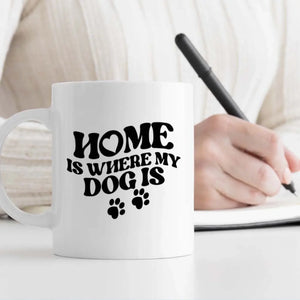 Personalized Dachshund Photo Mug - Home Is Where My Dog Is Custom Gift - 89Prints
