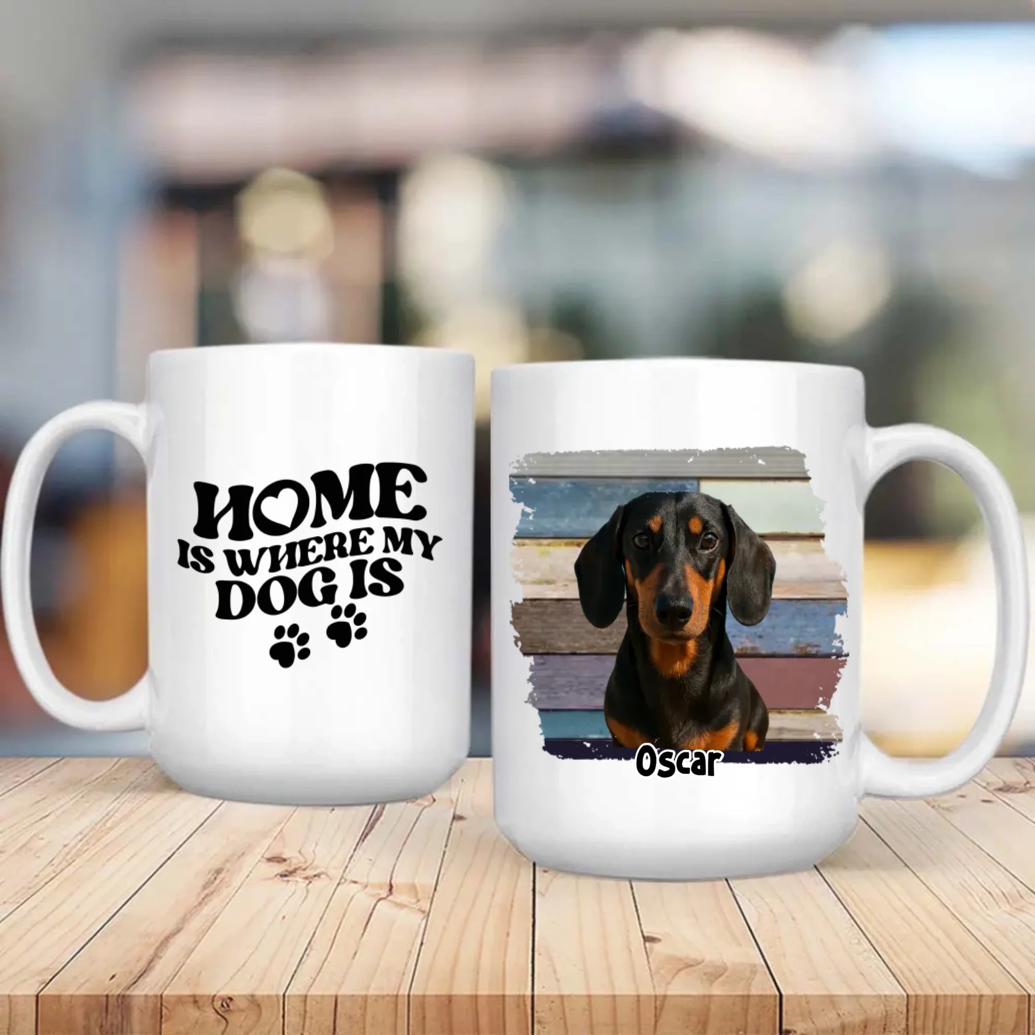 Personalized Dachshund Photo Mug - Home Is Where My Dog Is Custom Gift - 89Prints