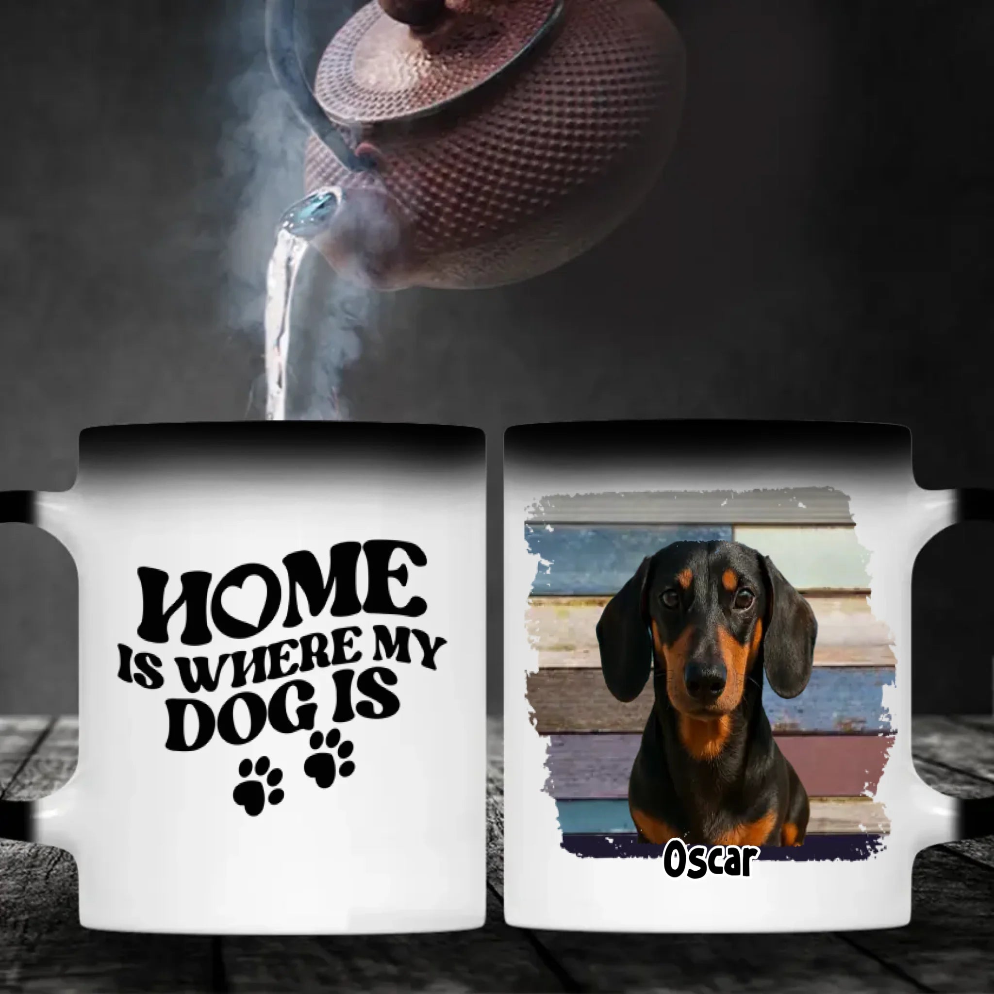 Personalized Dachshund Photo Mug - Home Is Where My Dog Is Custom Gift - 89Prints