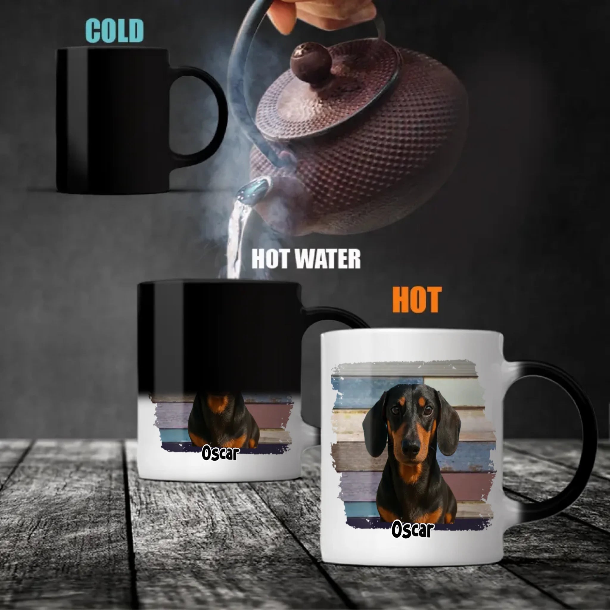 Personalized Dachshund Photo Mug - Home Is Where My Dog Is Custom Gift - 89Prints