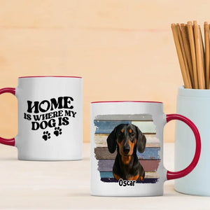 Personalized Dachshund Photo Mug - Home Is Where My Dog Is Custom Gift - 89Prints