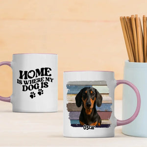 Personalized Dachshund Photo Mug - Home Is Where My Dog Is Custom Gift - 89Prints