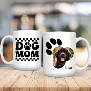 Personalized Newfoundland Photo Mug - Custom Paw Print And Name - 89Prints