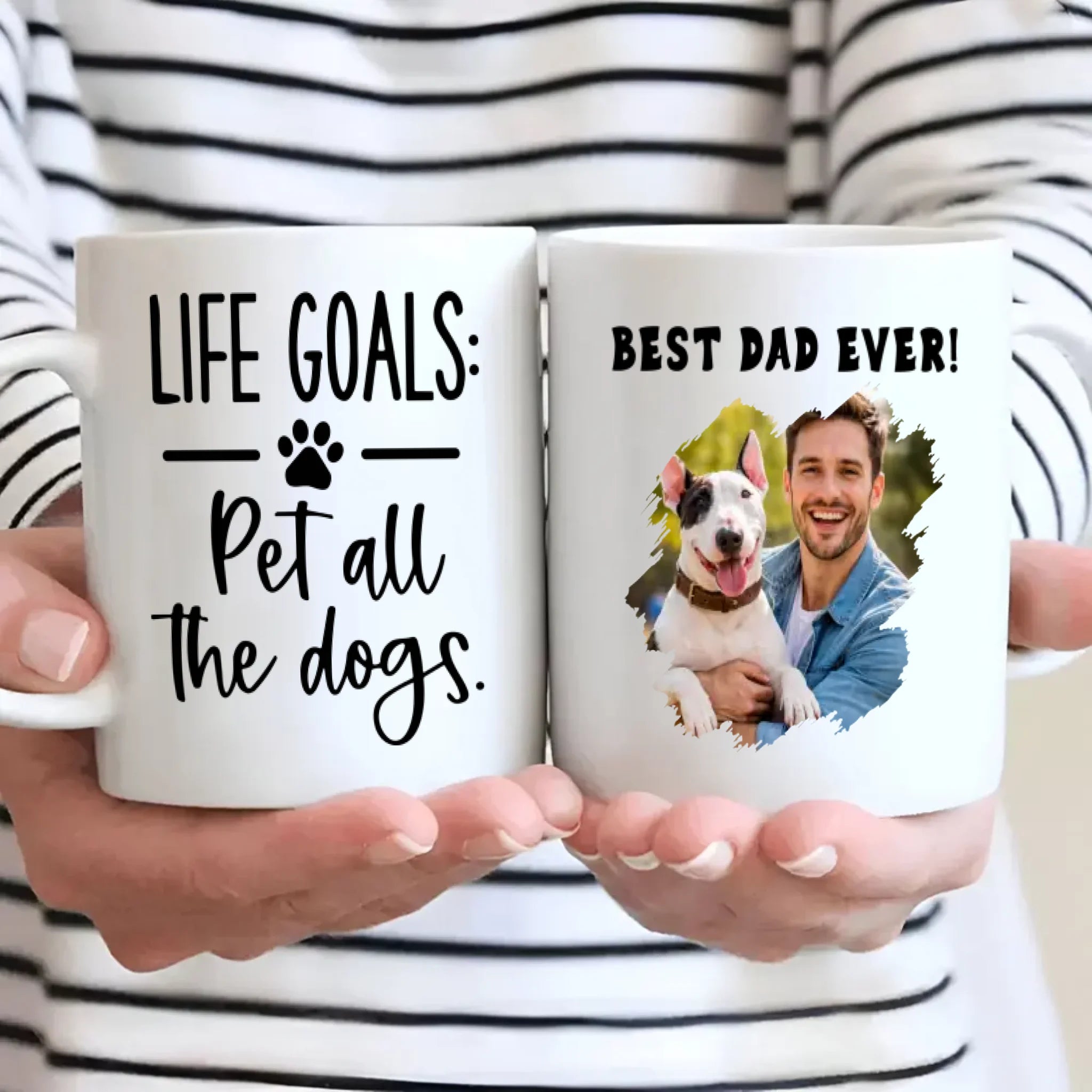 Customized Bull Terrier Mug With Photo For Dog Lovers - Life Goals: Pet All The Dogs - 89Prints