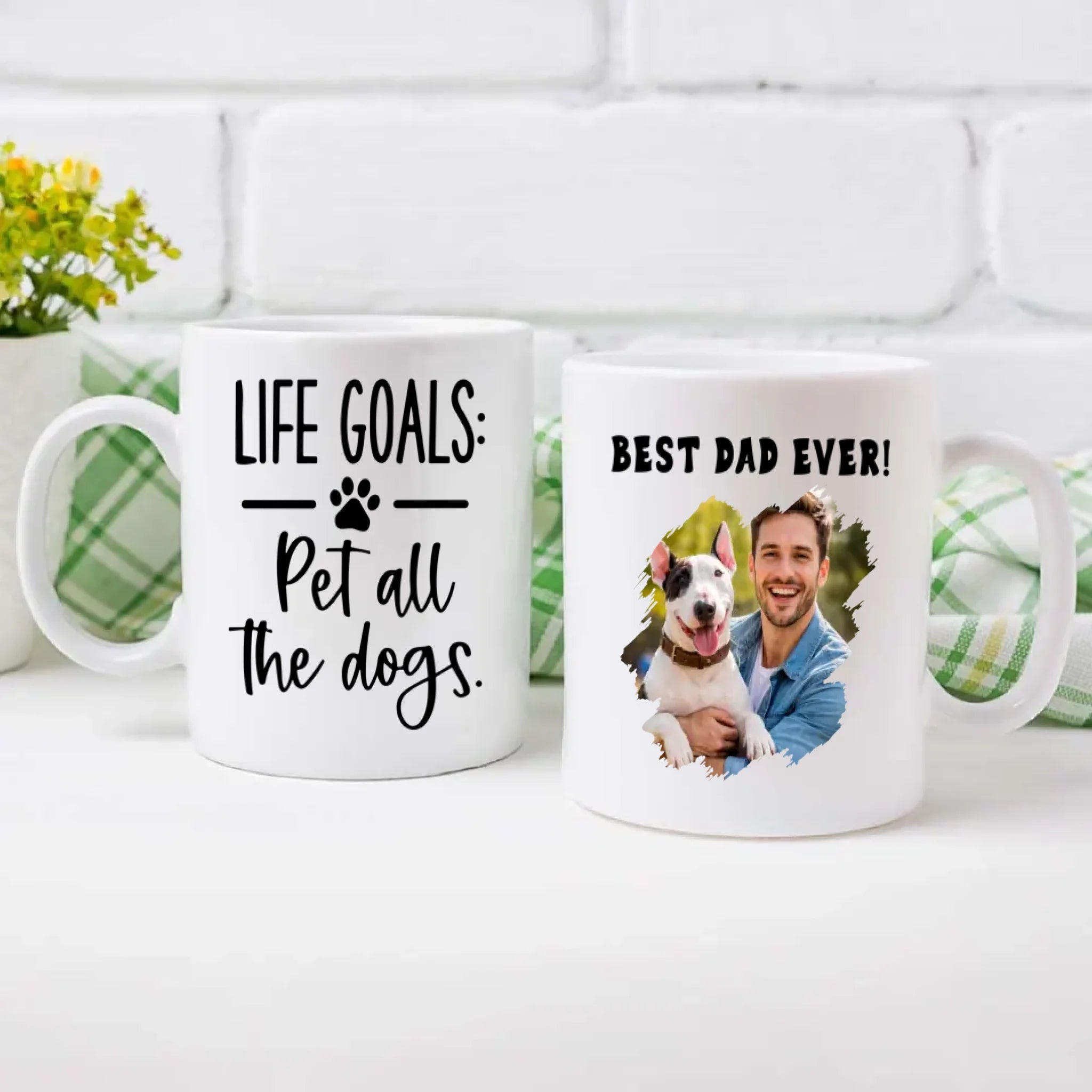 Customized Bull Terrier Mug With Photo For Dog Lovers - Life Goals: Pet All The Dogs - 89Prints