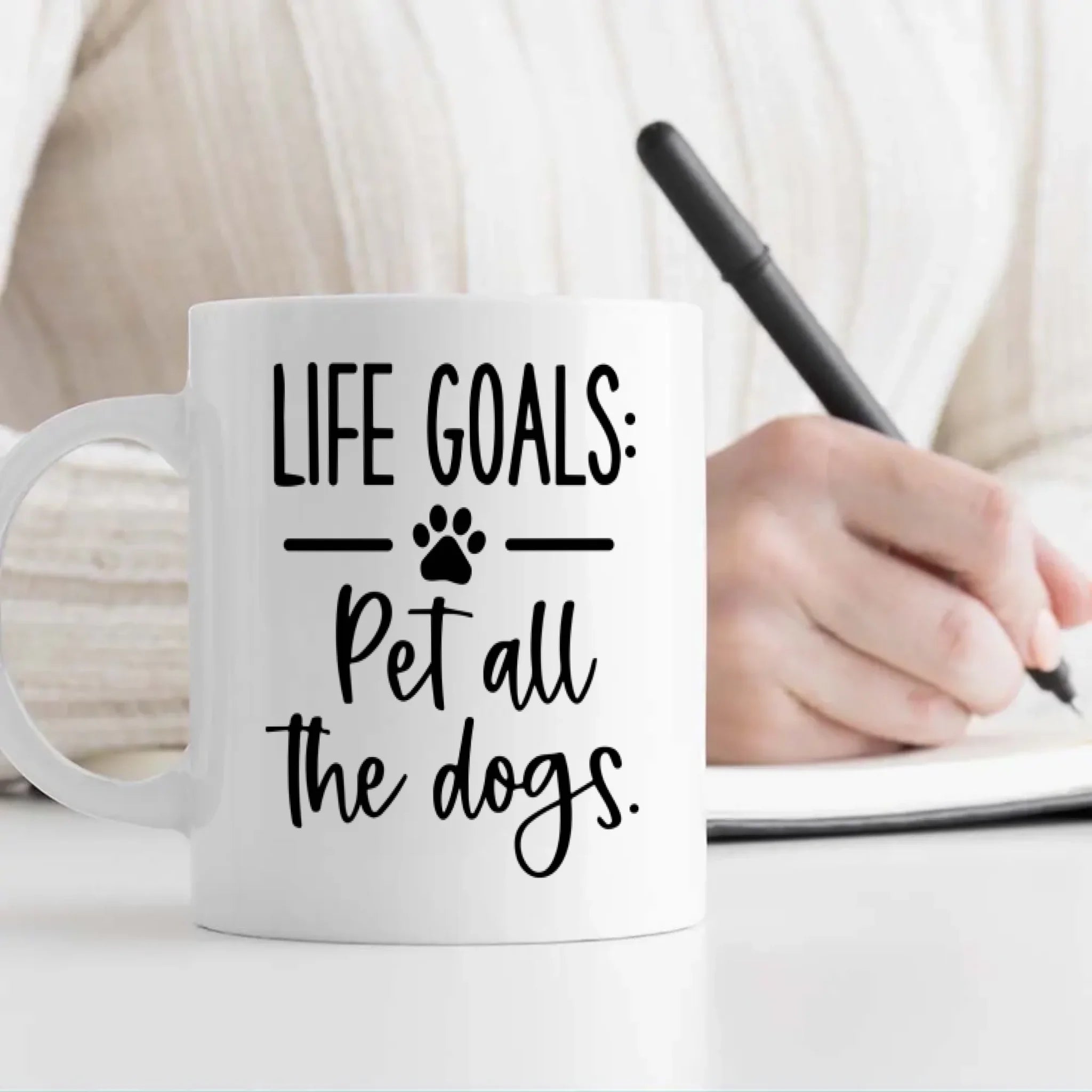 Customized Bull Terrier Mug With Photo For Dog Lovers - Life Goals: Pet All The Dogs - 89Prints