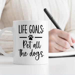 Customized Bull Terrier Mug With Photo For Dog Lovers - Life Goals: Pet All The Dogs - 89Prints