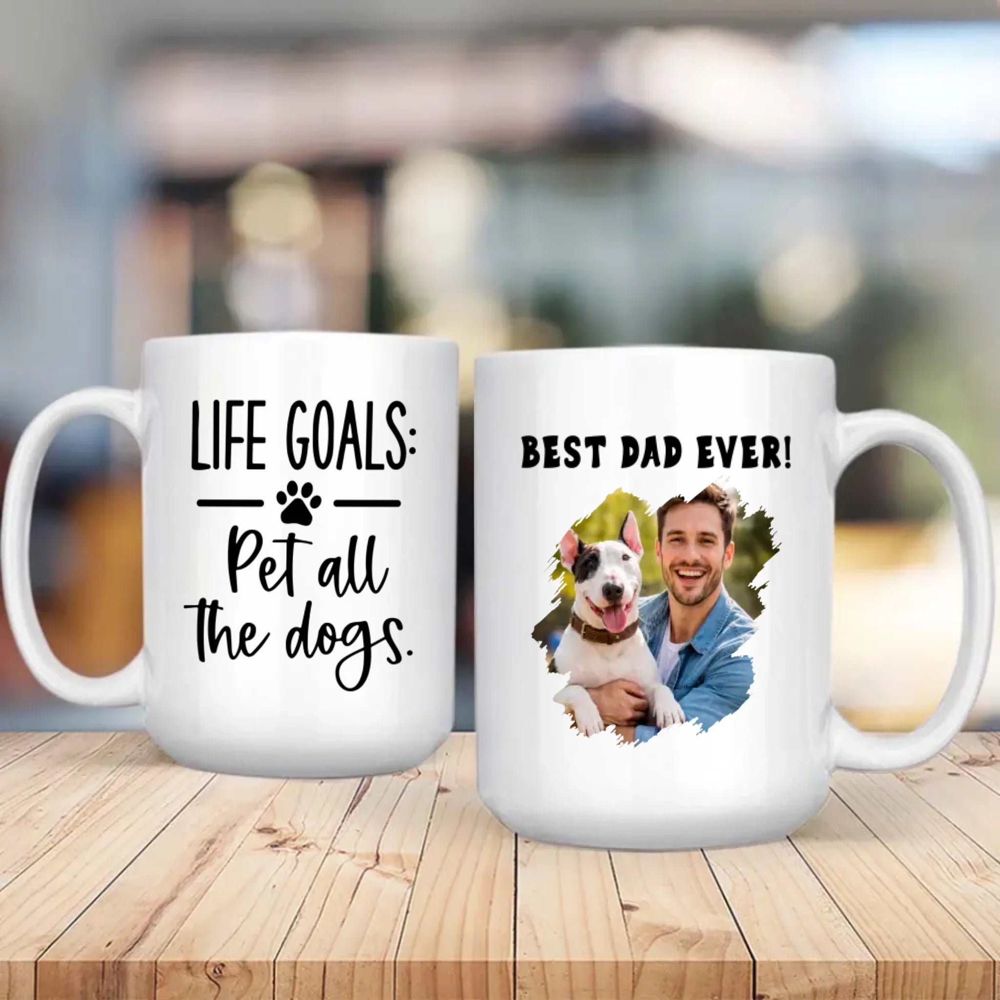 Customized Bull Terrier Mug With Photo For Dog Lovers - Life Goals: Pet All The Dogs - 89Prints