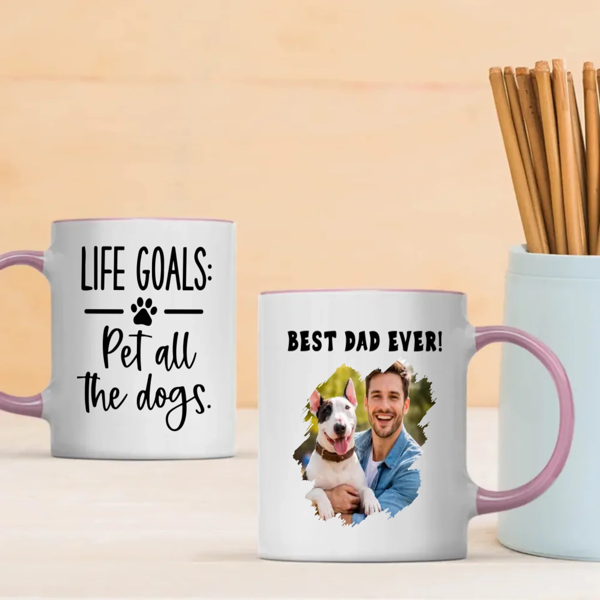 Customized Bull Terrier Mug With Photo For Dog Lovers - Life Goals: Pet All The Dogs - 89Prints