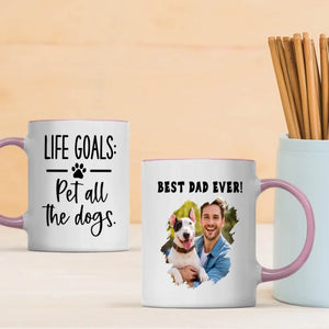 Customized Bull Terrier Mug With Photo For Dog Lovers - Life Goals: Pet All The Dogs - 89Prints
