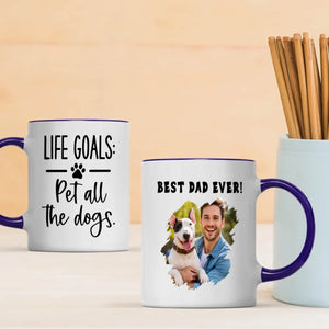 Customized Bull Terrier Mug With Photo For Dog Lovers - Life Goals: Pet All The Dogs - 89Prints
