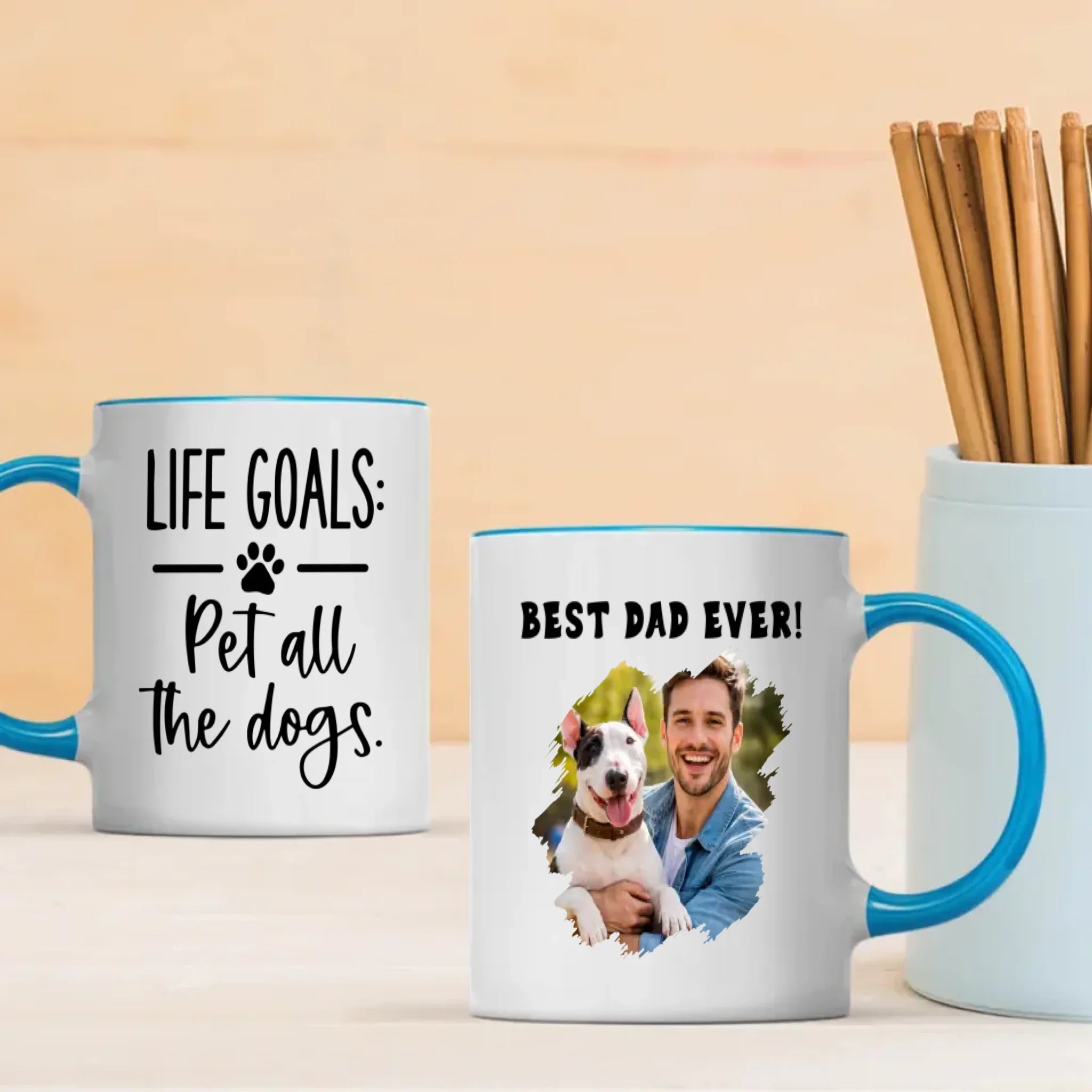 Customized Bull Terrier Mug With Photo For Dog Lovers - Life Goals: Pet All The Dogs - 89Prints