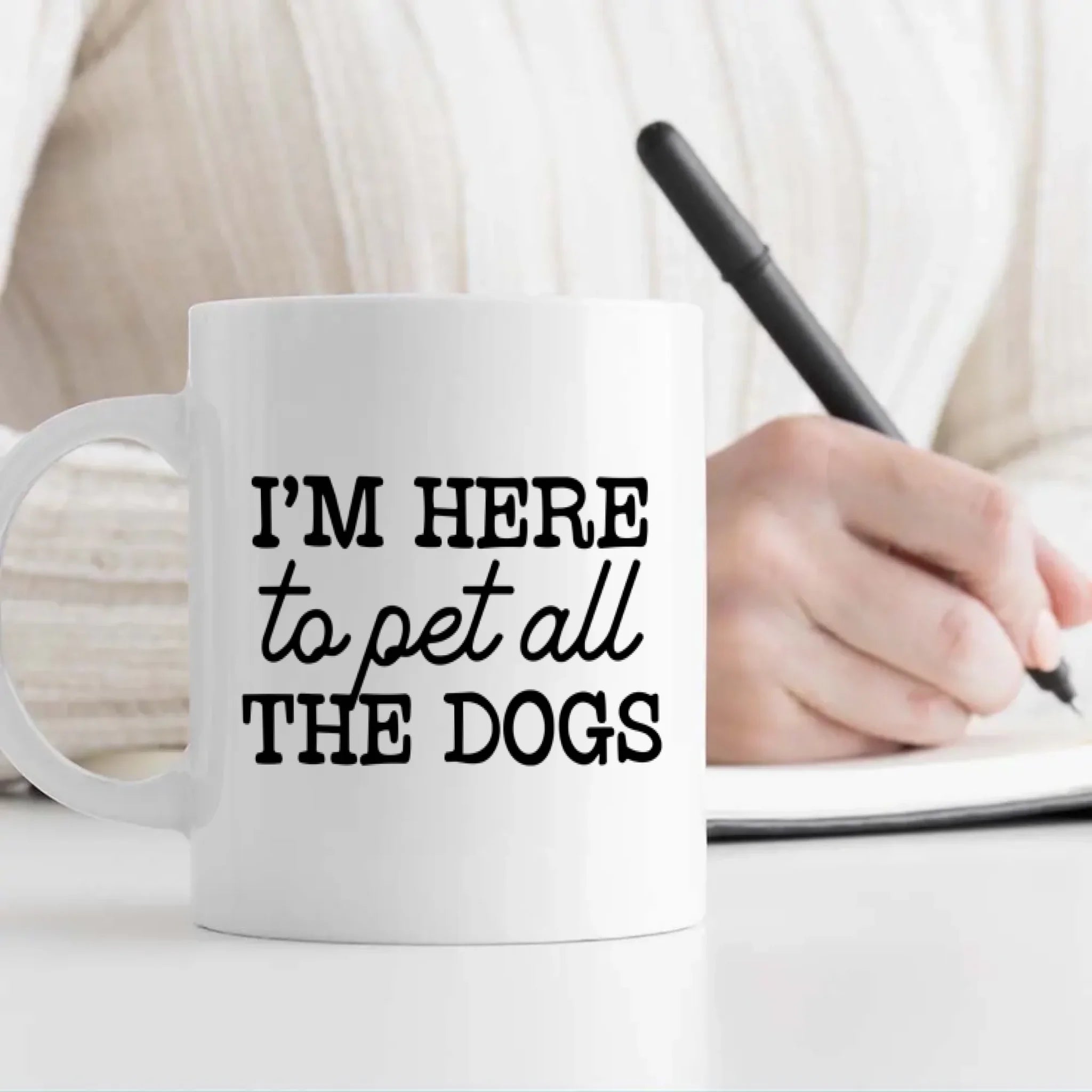 Custom French Bulldog Mug - I'm Here to Pet All The Dogs - A Memorable Gift For Dog Lovers - 89Prints