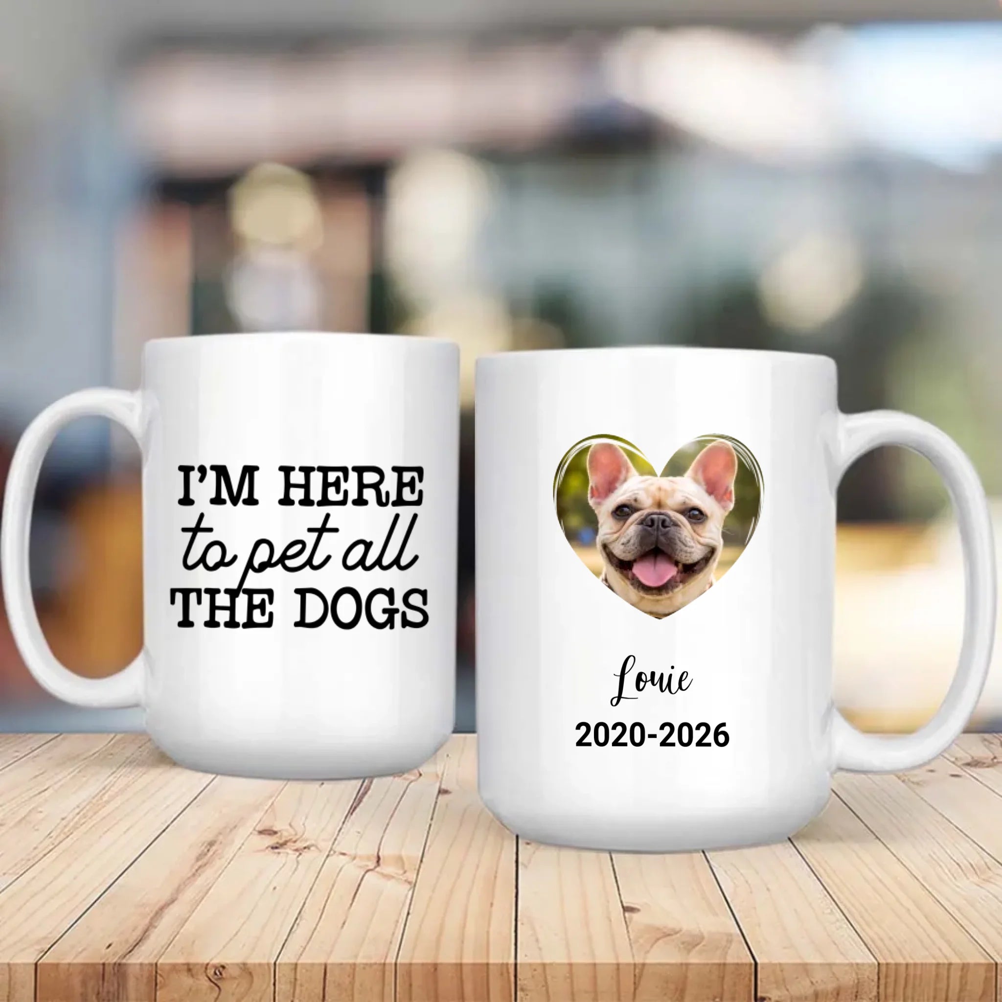 Custom French Bulldog Mug - I'm Here to Pet All The Dogs - A Memorable Gift For Dog Lovers - 89Prints