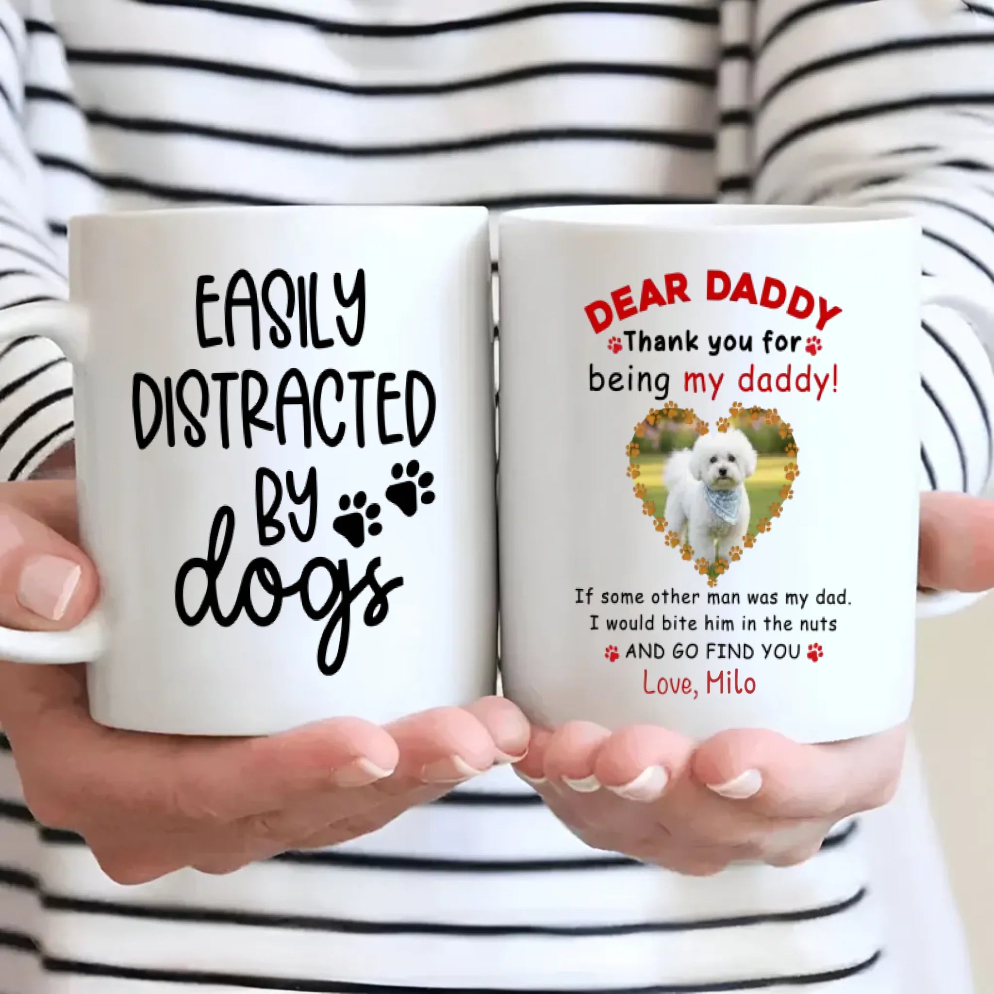 Custom Bichon Frise Mug - Dear Daddy 