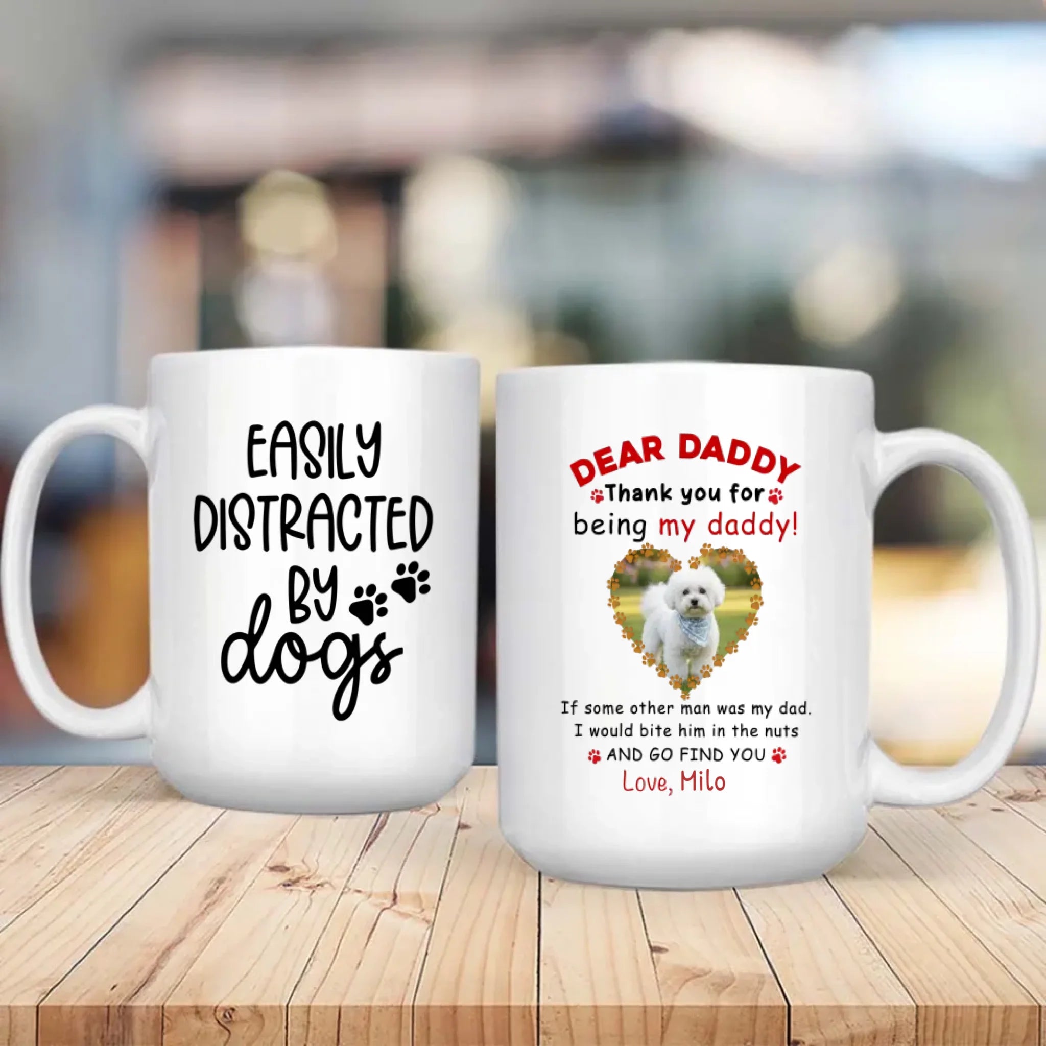 Custom Bichon Frise Mug - Dear Daddy 