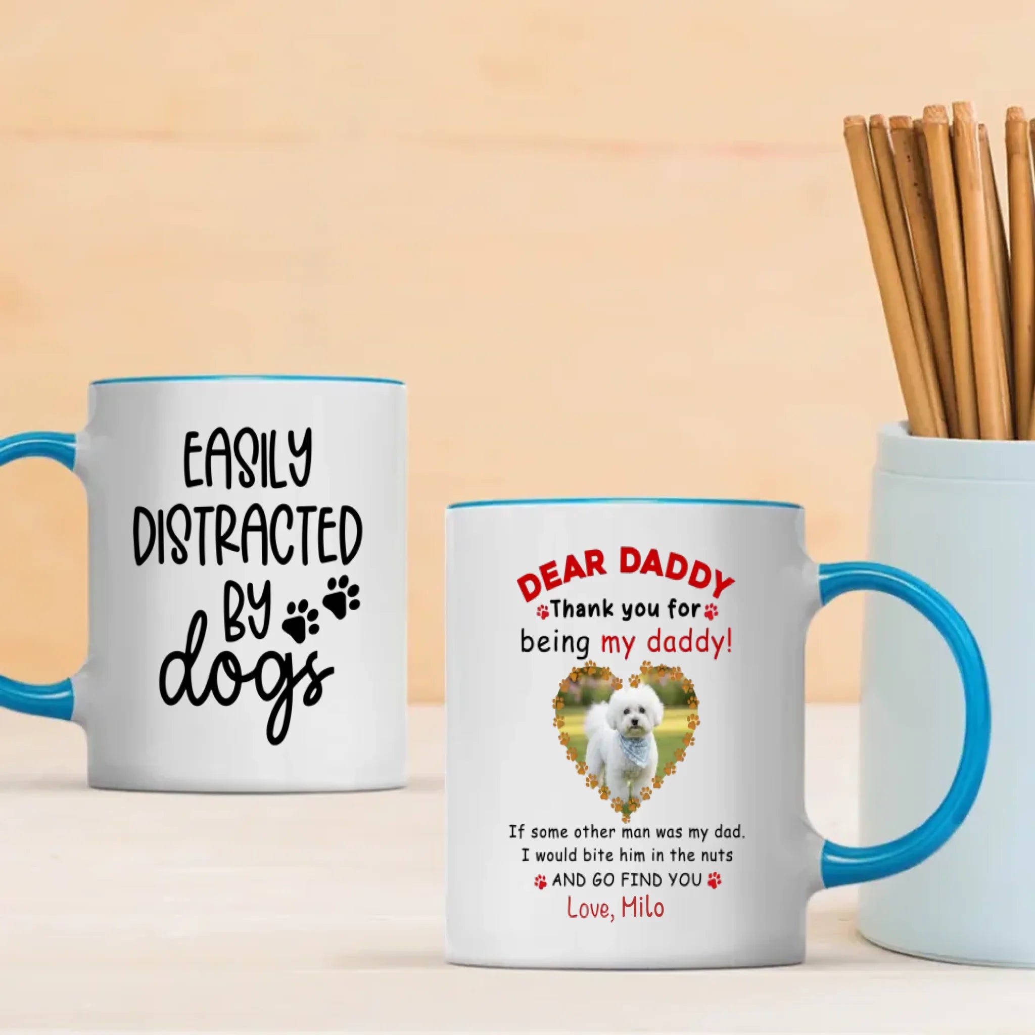 Custom Bichon Frise Mug - Dear Daddy 