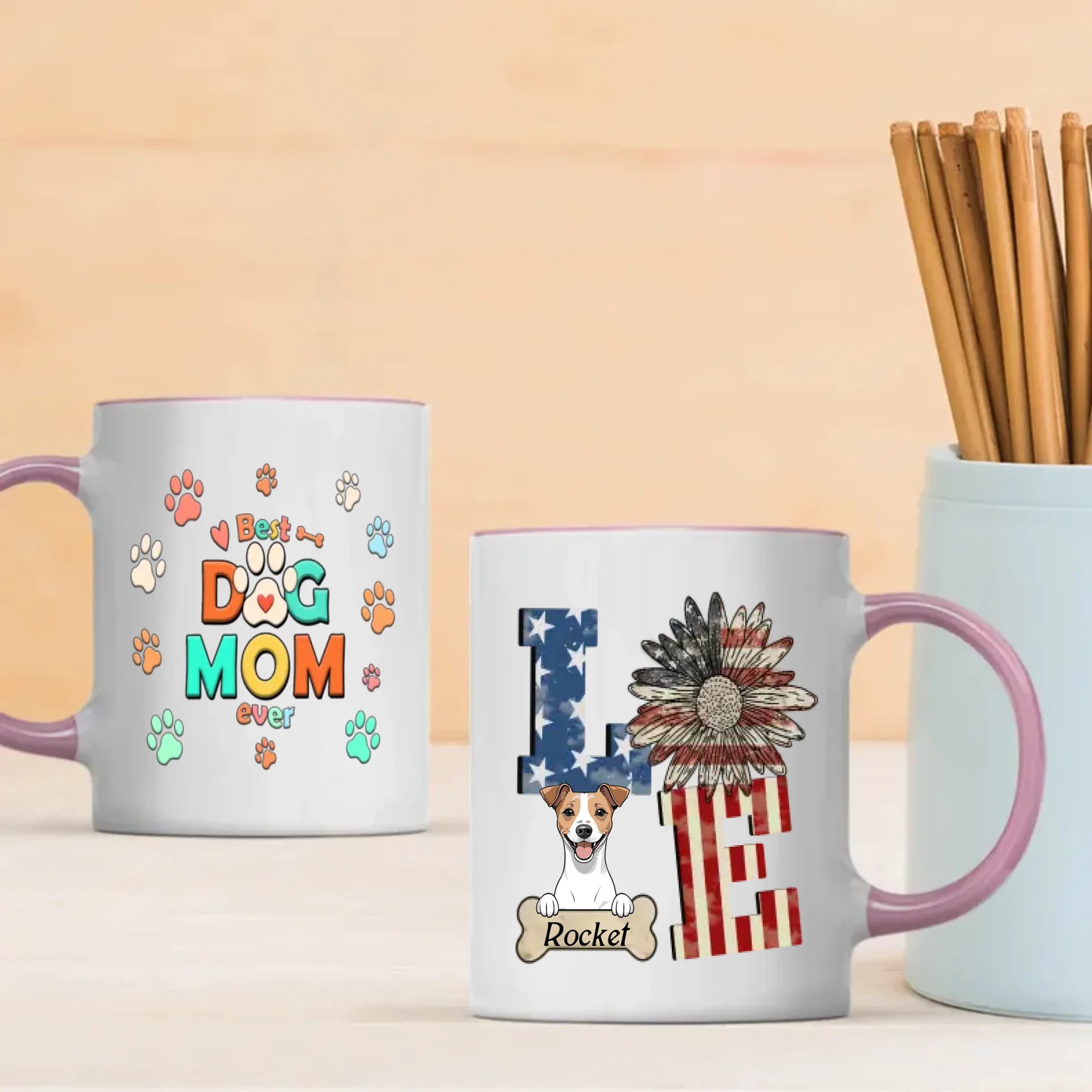 Personalized Jack Russell Terrier Mug - Custom 'Best Dog Mom Ever', Dog Clipart And Name - 89Prints