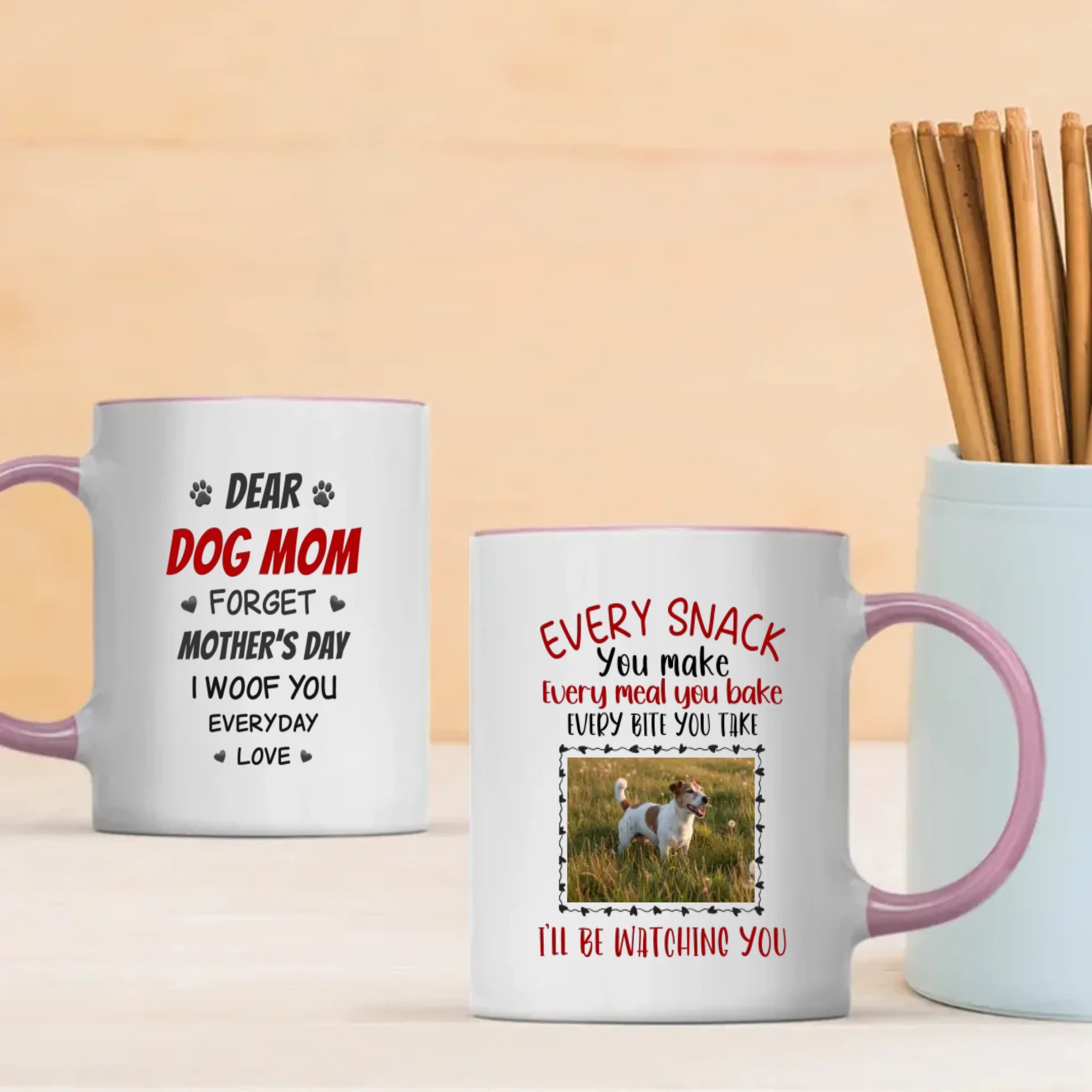 Customized Jack Russell Terrier Mug With Photo For Dog Lovers - Every Snack You Make I'll Be Watching You - 89Prints