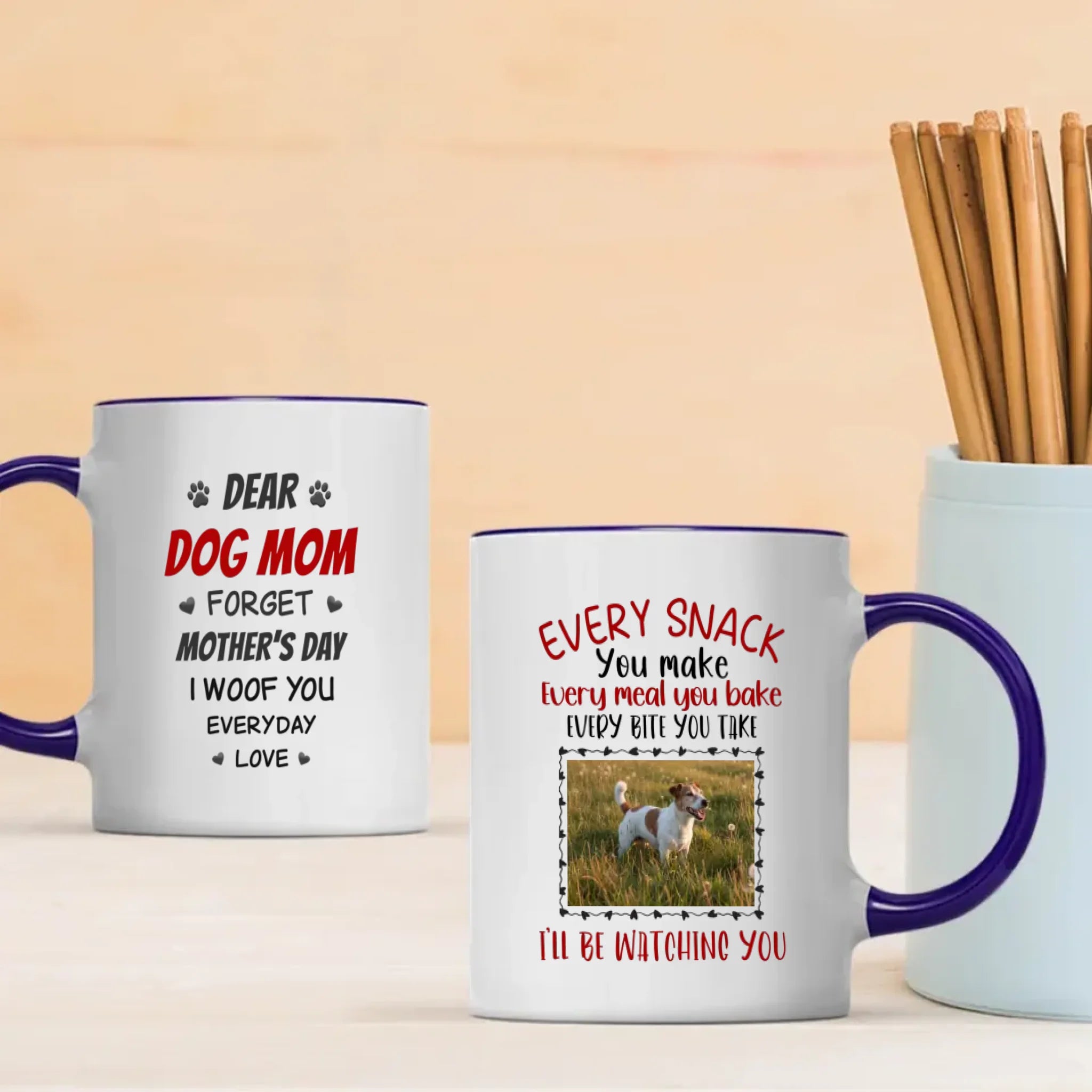 Customized Jack Russell Terrier Mug With Photo For Dog Lovers - Every Snack You Make I'll Be Watching You - 89Prints